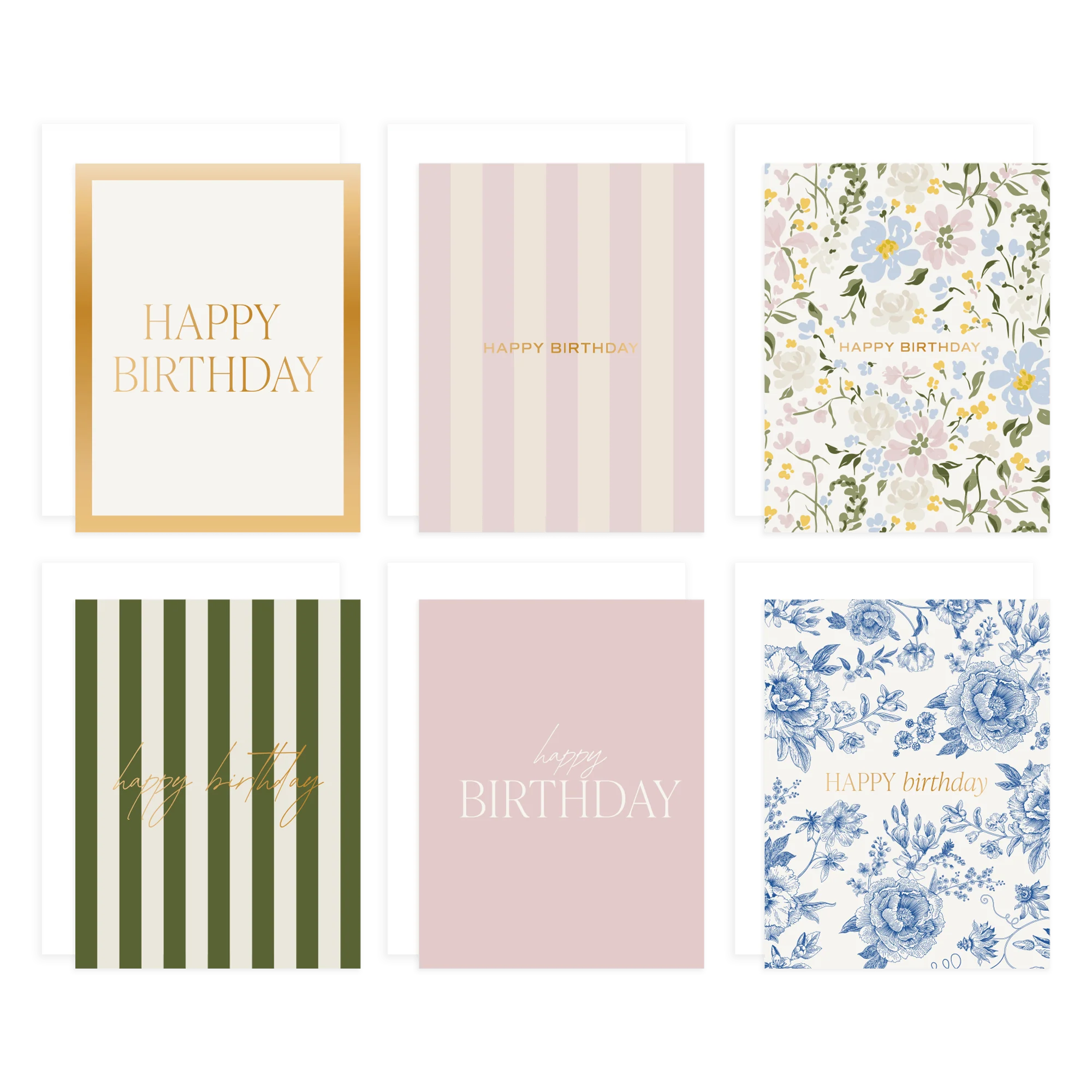 Modern Assorted Happy Birthday Boxed Card Set - Pack of 12 Responsible