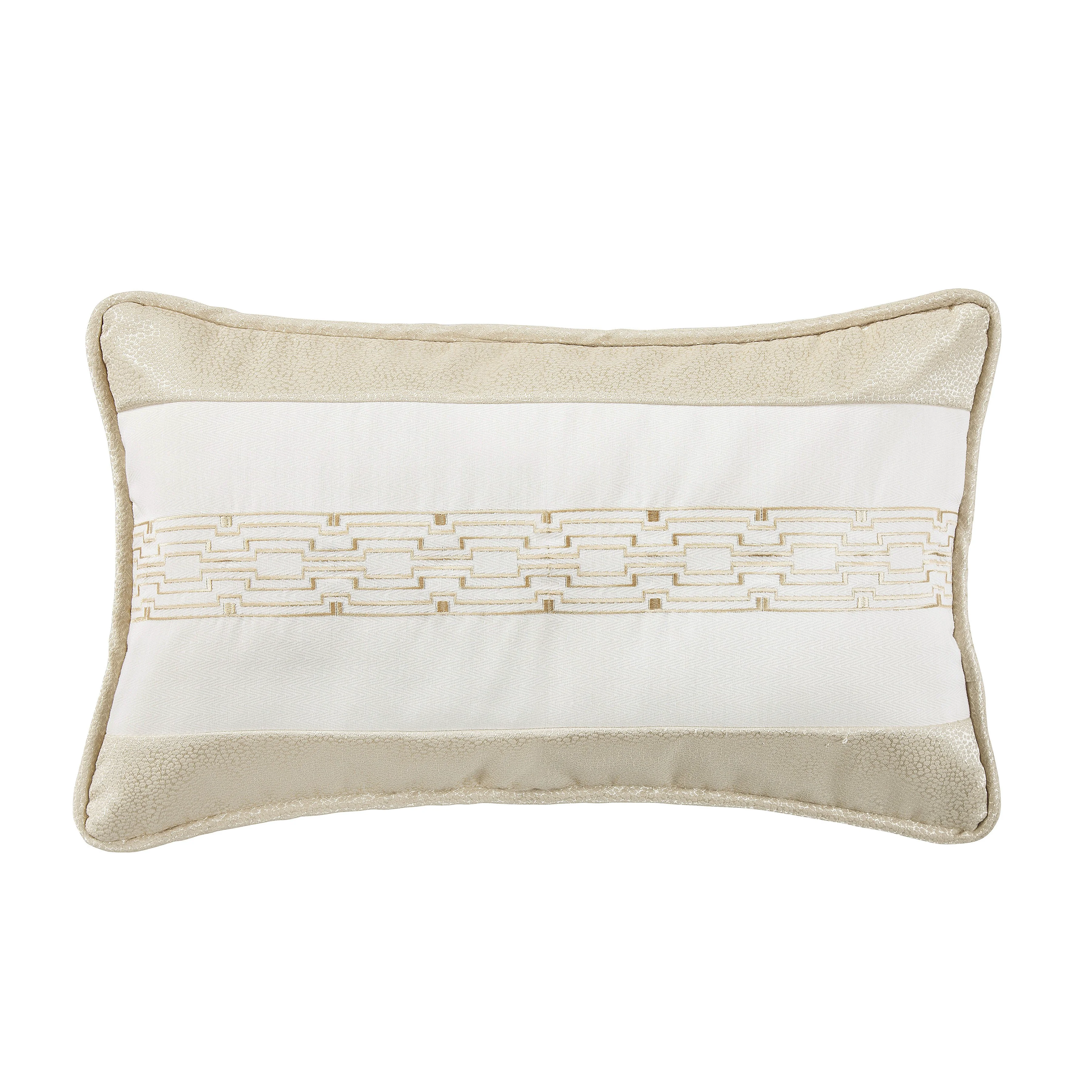 Selected Hollywood Chain Link Embroidered Lumbar Pillow Contemporary
