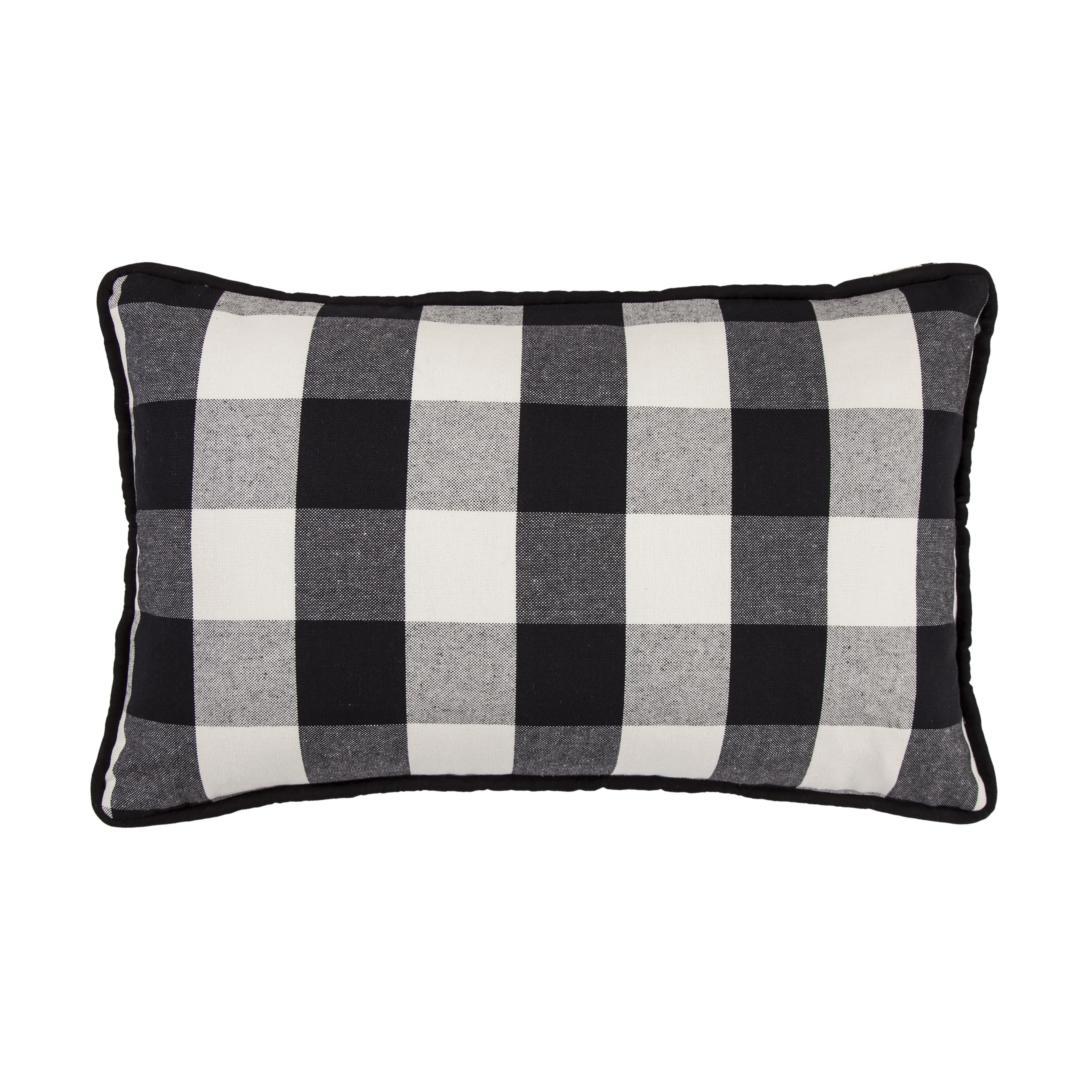 Minimalist Blackberry Buffalo Check Lumbar Pillow Fine Crafted