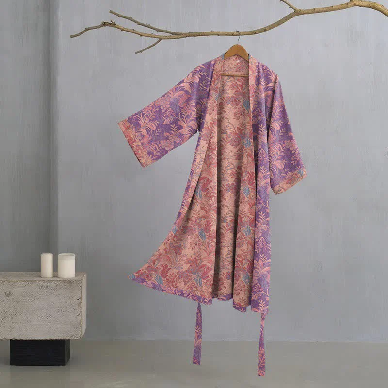 Pure Ownkoti Botanical Lavender Cotton Double Gauze Robe Practical