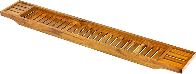 Crafted VaeFae Teak Bathtub Tray Wooden Bath Caddy Effective