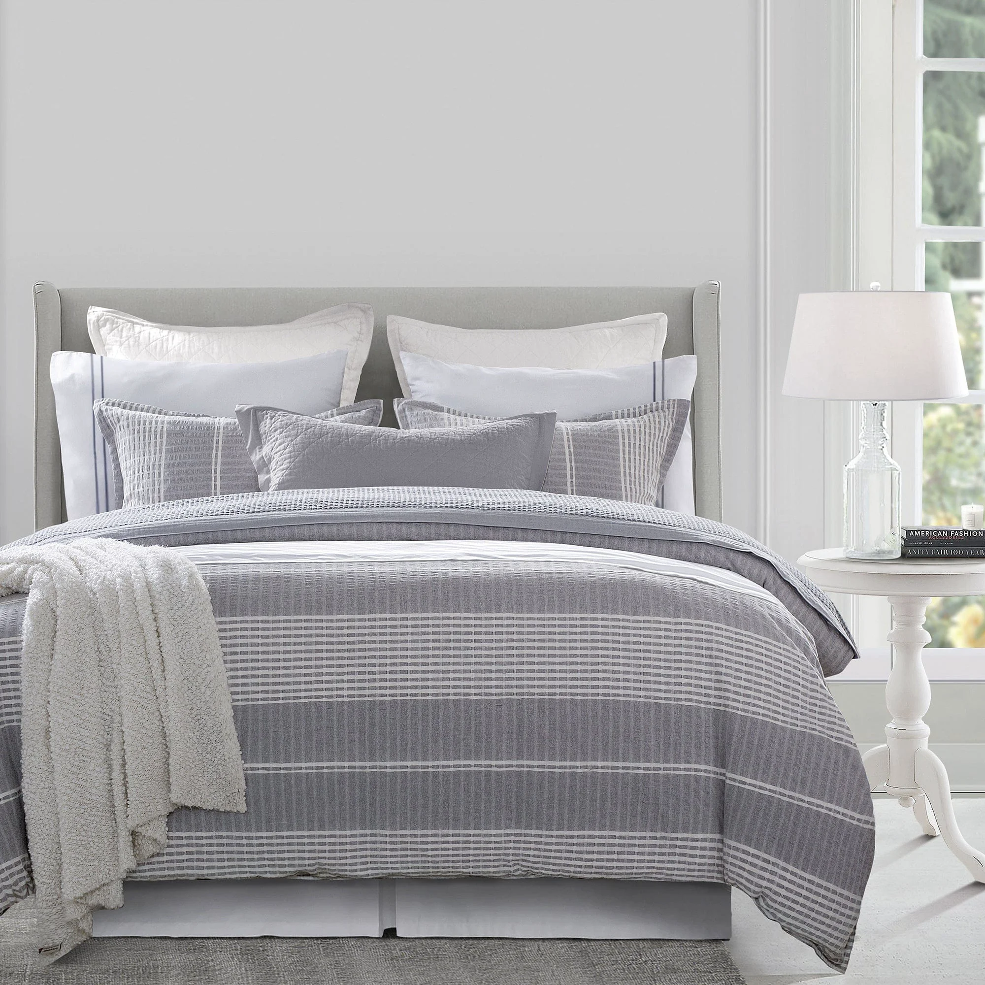 Responsible Lane Stripe Comforter Set 3 Pc Excellent