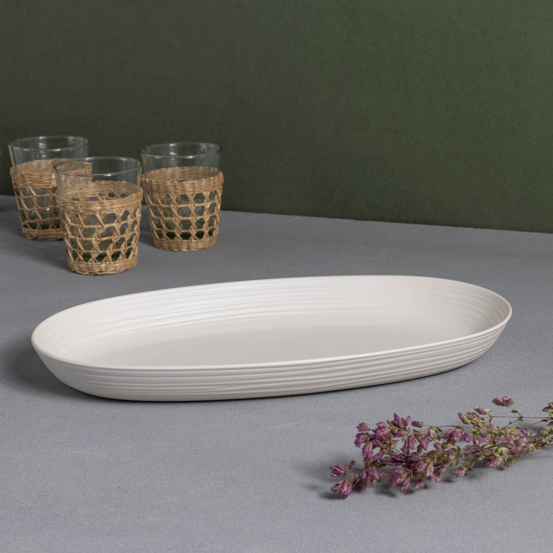 Luxury Tierra Serving Tray White Modern