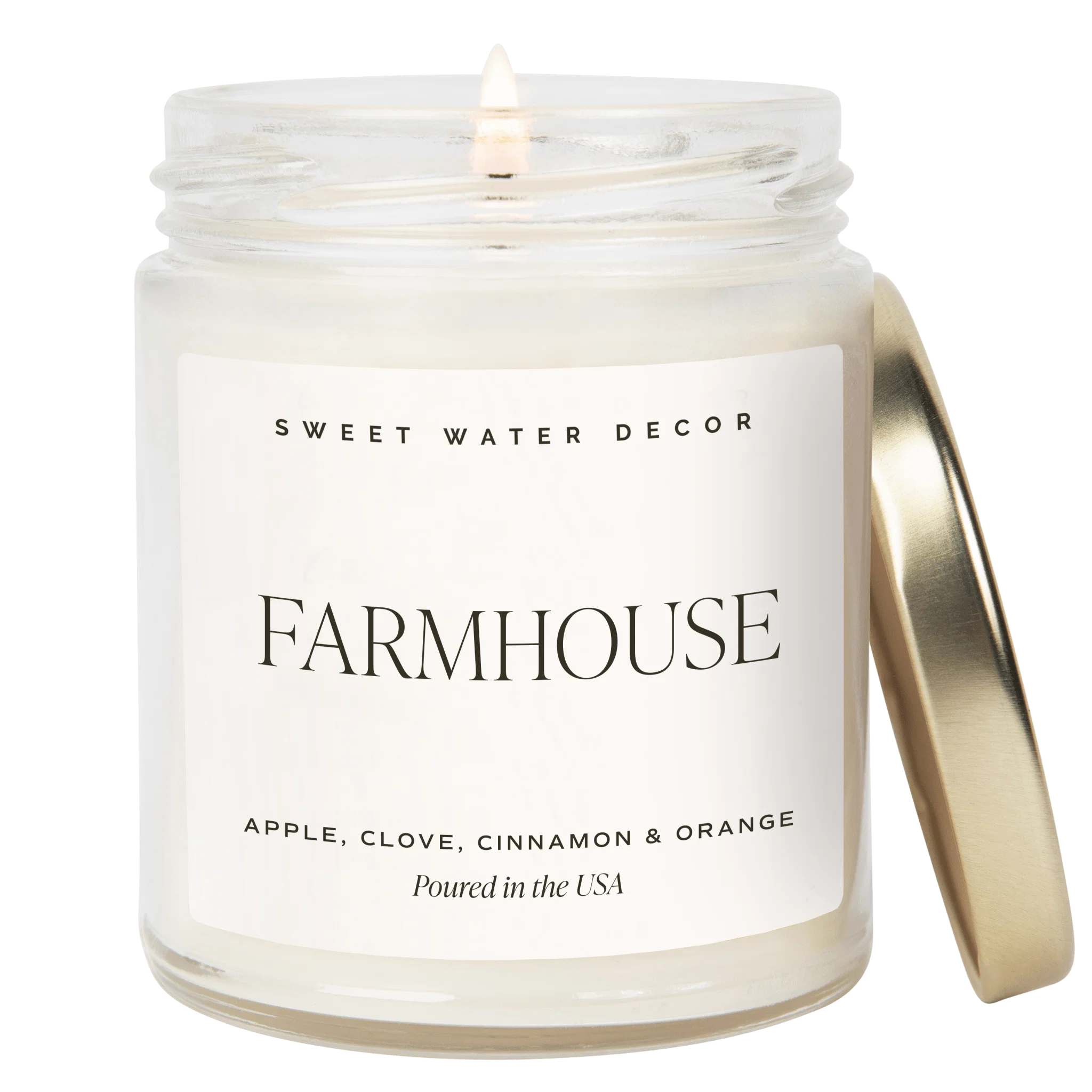 Reusable Farmhouse Soy Candle - Clear Jar - 9 oz Green