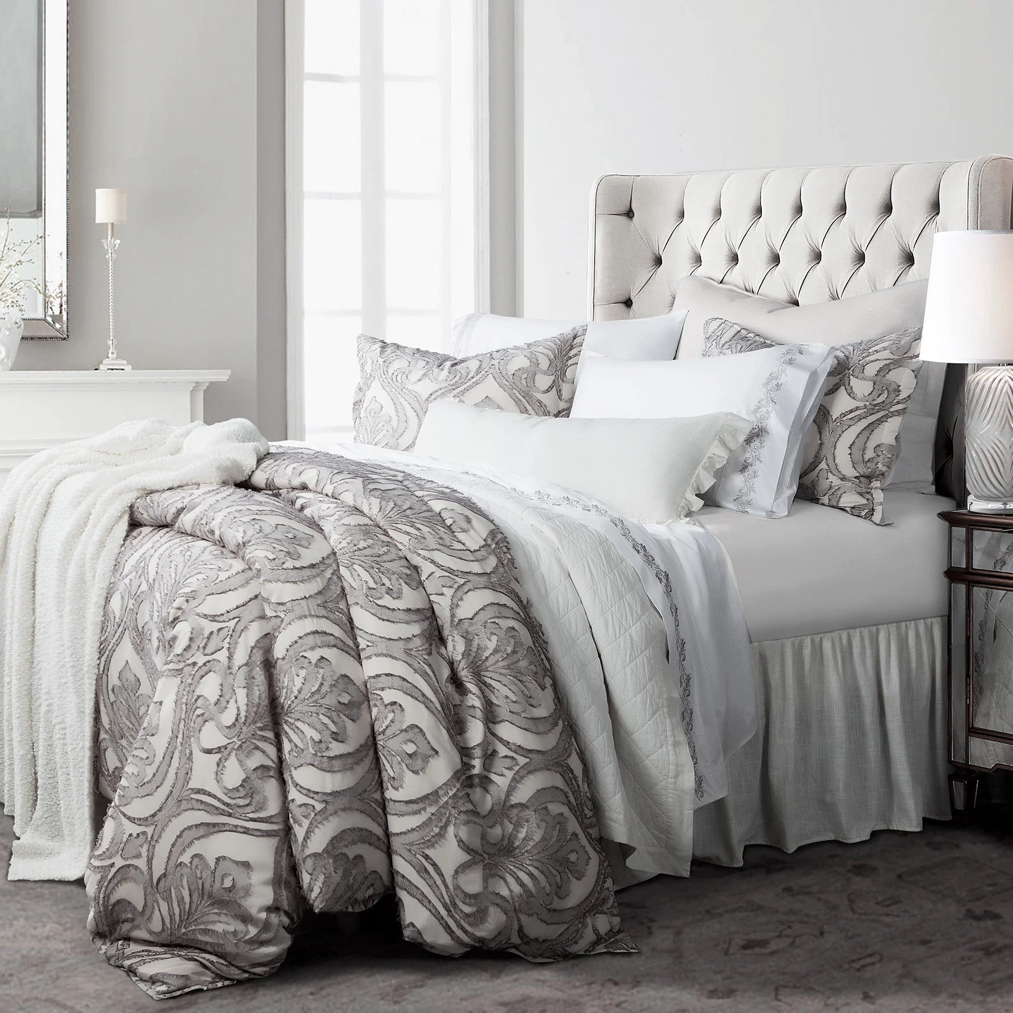 Environmentally Friendly Nicole Damask Comforter Set 3 Pc Flexible