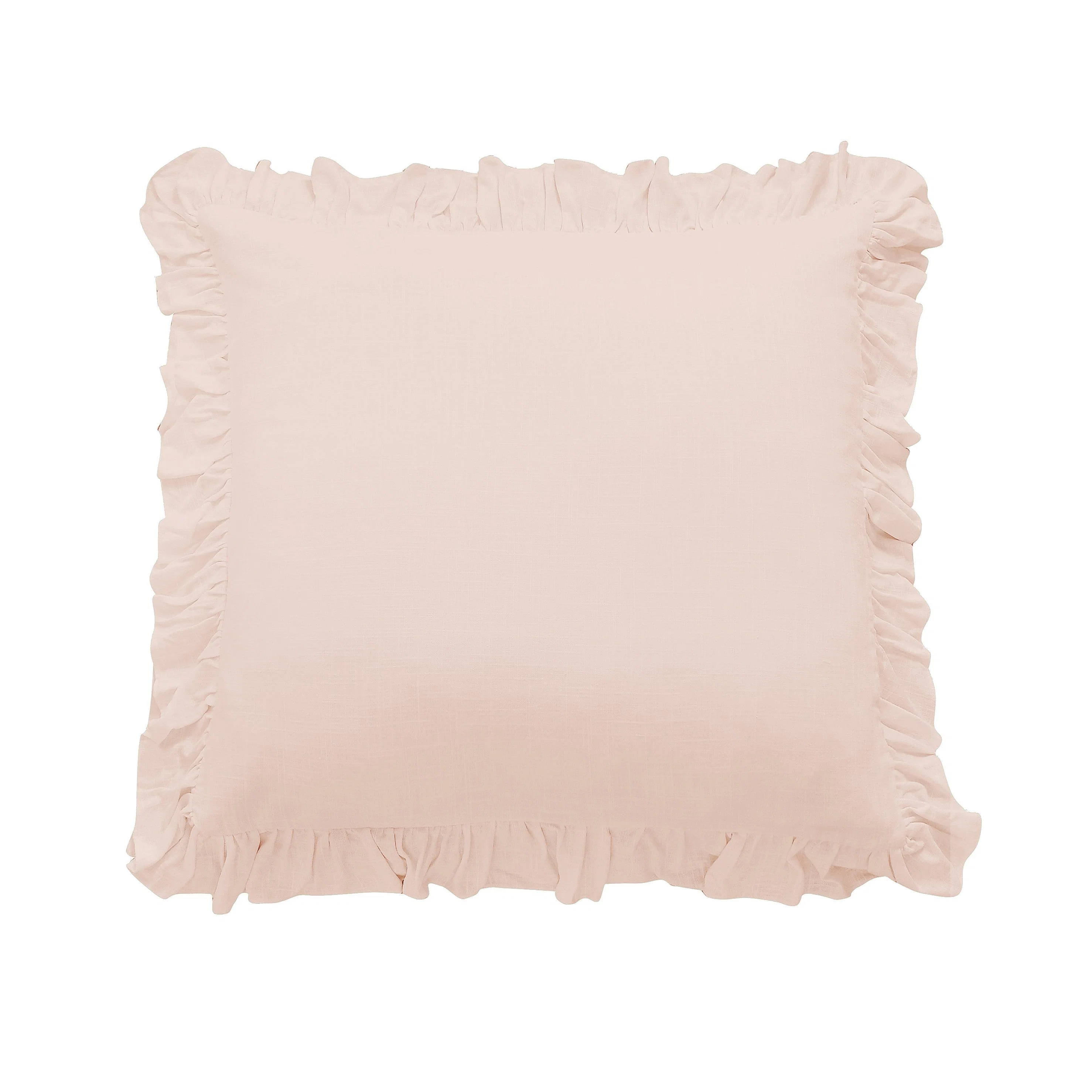 Unique Lily Washed Linen Ruffled Euro Sham Professional