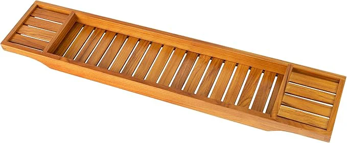 Clean VaeFae Teak Bathtub Tray Wooden Bath Caddy Soft