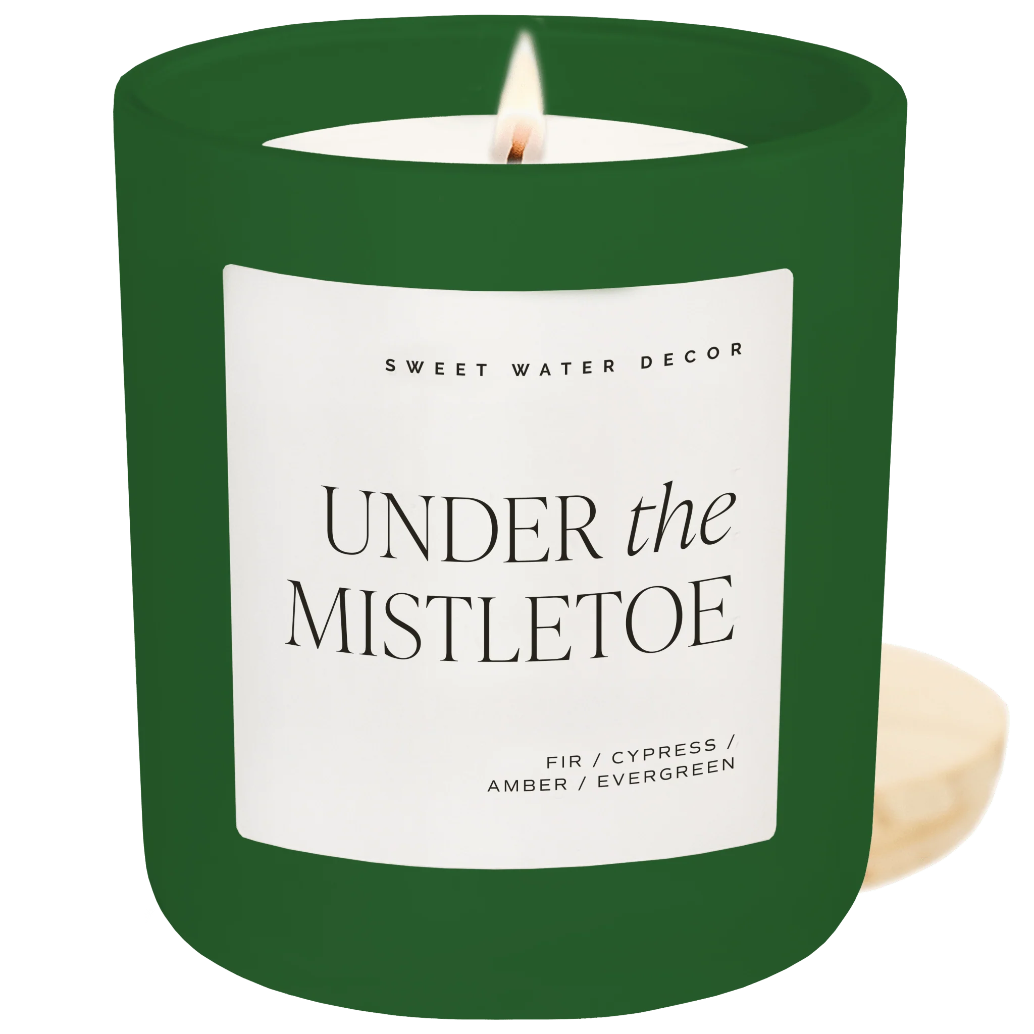 Smooth Under the Mistletoe Soy Candle - Green Matte Jar - 15 oz Fraser Fir Reusable