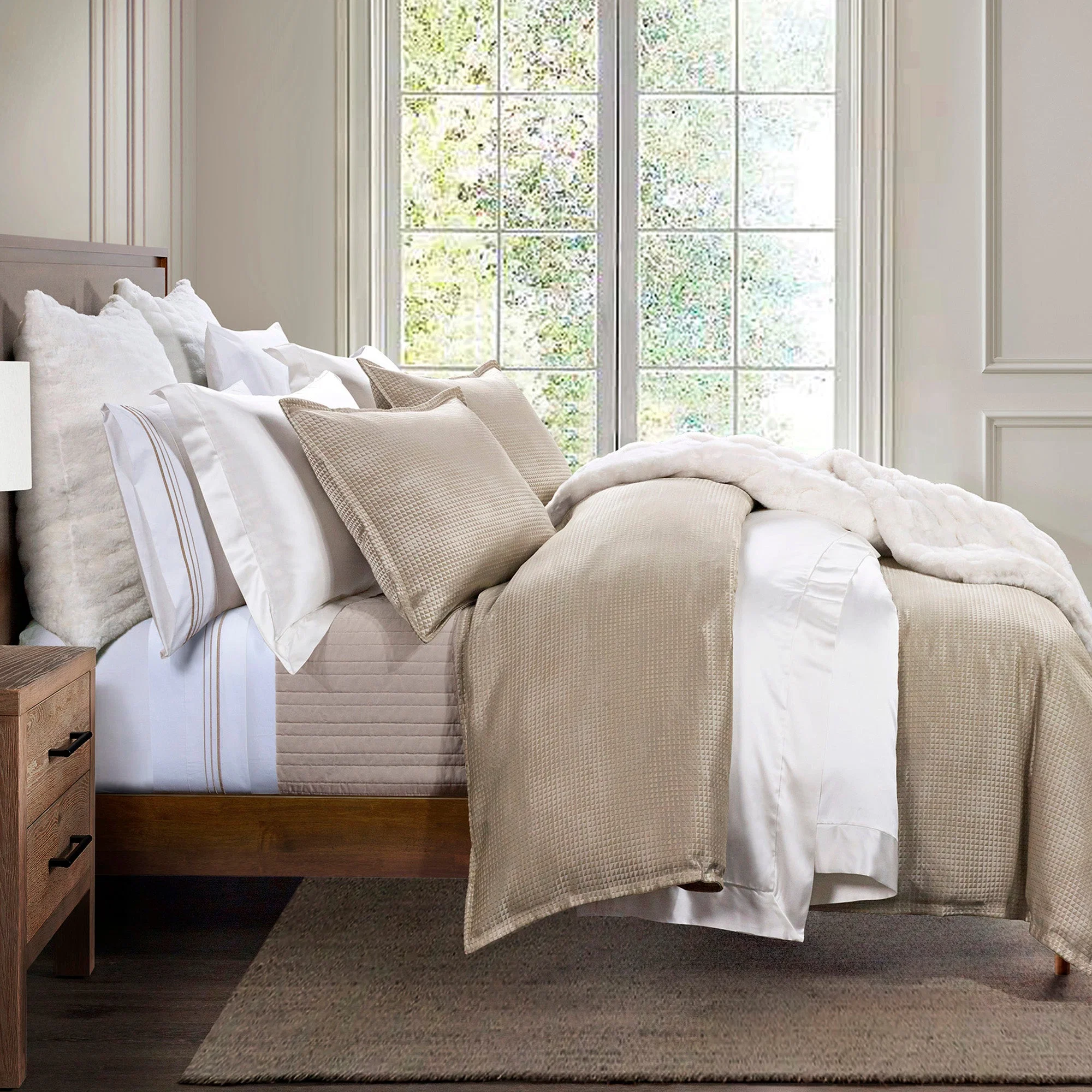 Innovative Sydney Jacquard Comforter Set 3 Pc Pure