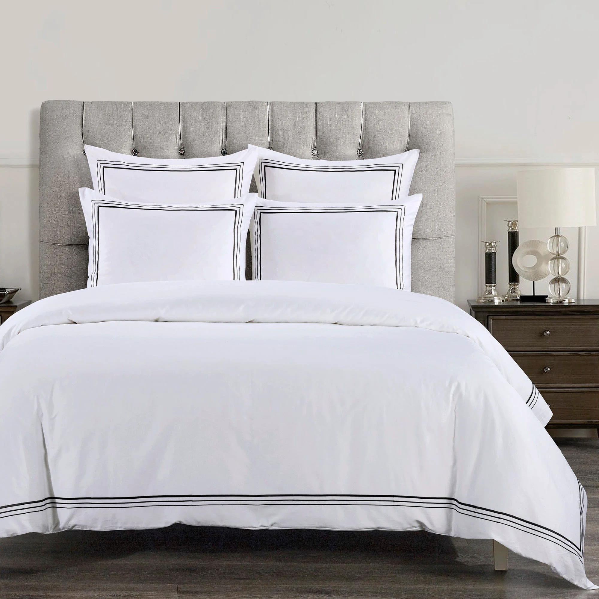 Smart Border Embroidery Duvet Cover Set 2 Pc Elite