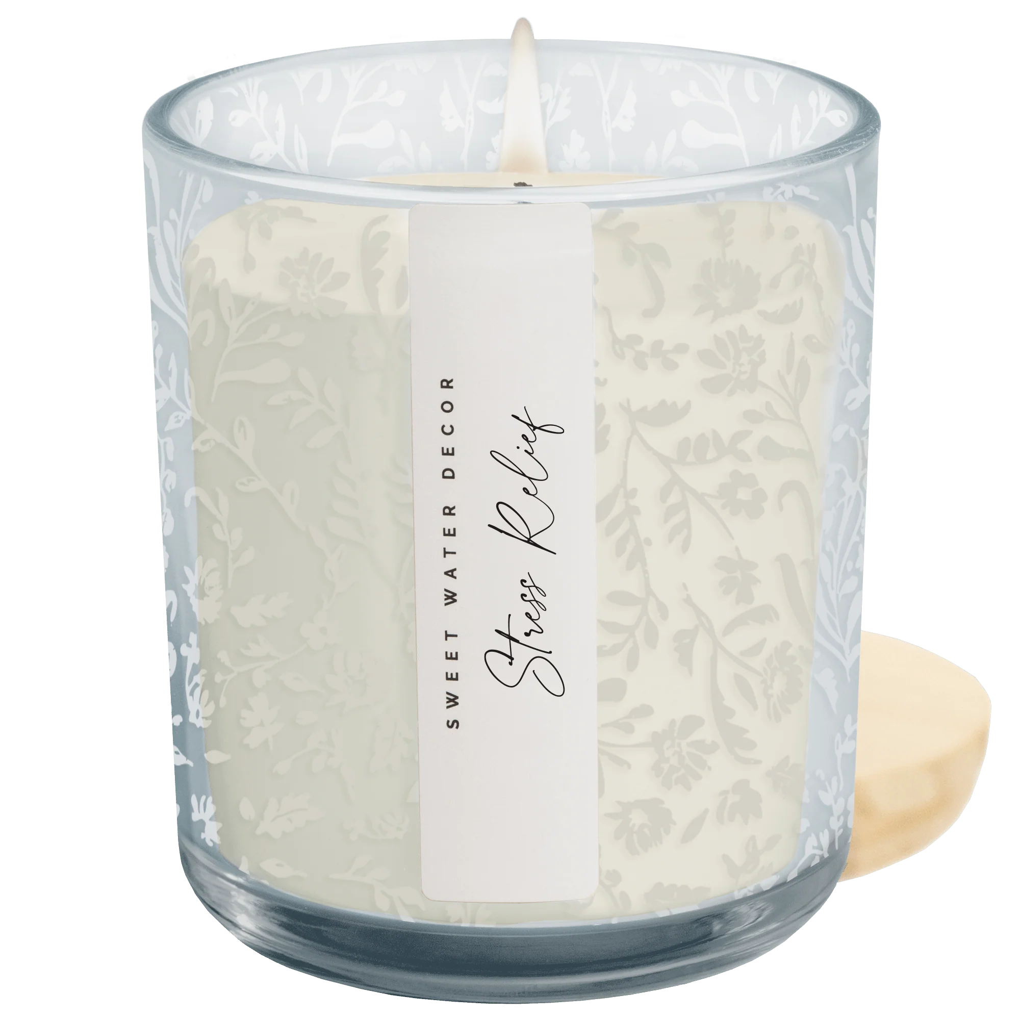 Fine Crafted Stress Relief Soy Candle - Blue Tinted Glass Jar - 12 oz Official