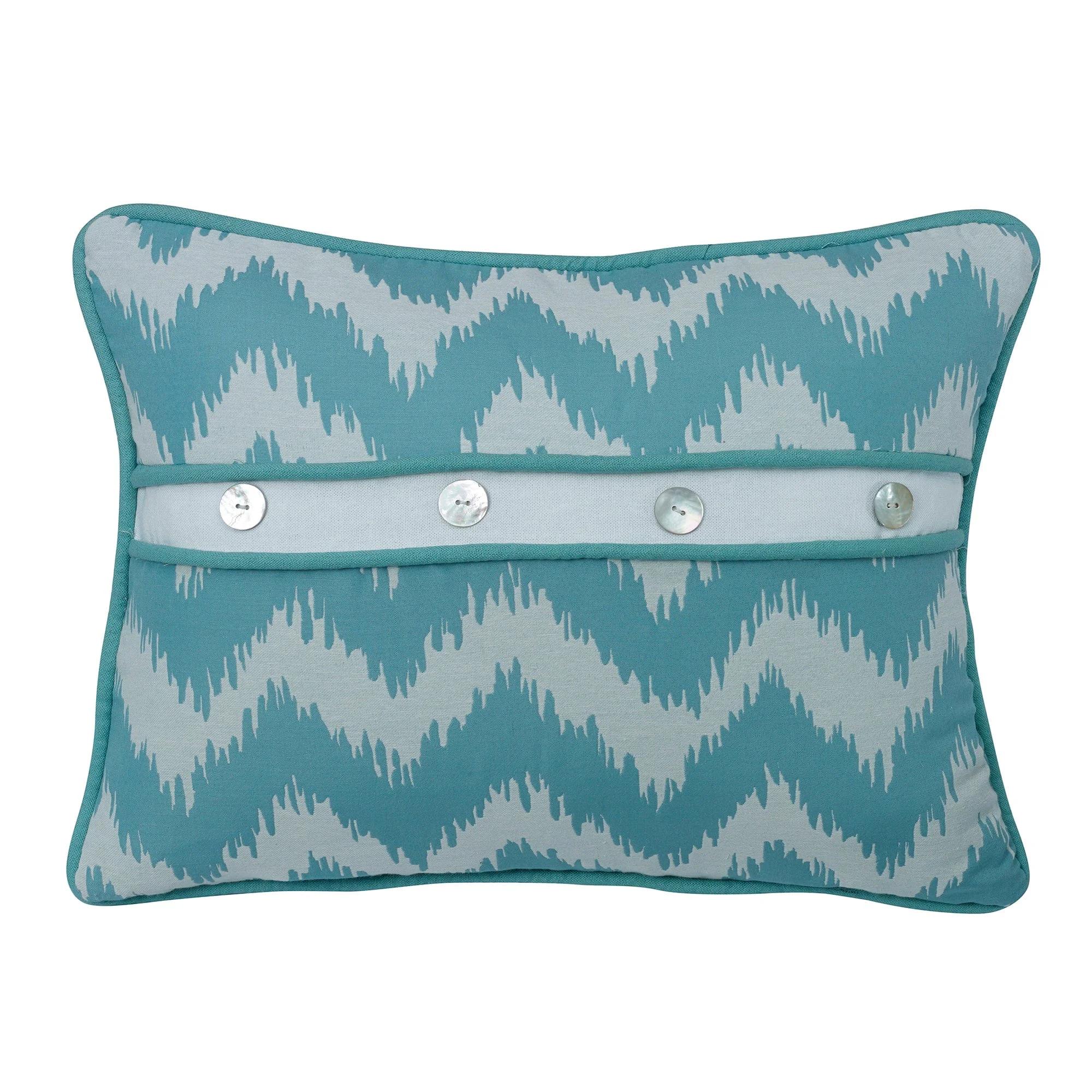 Fine Chevron Print Button Detailed Pillow Exclusive