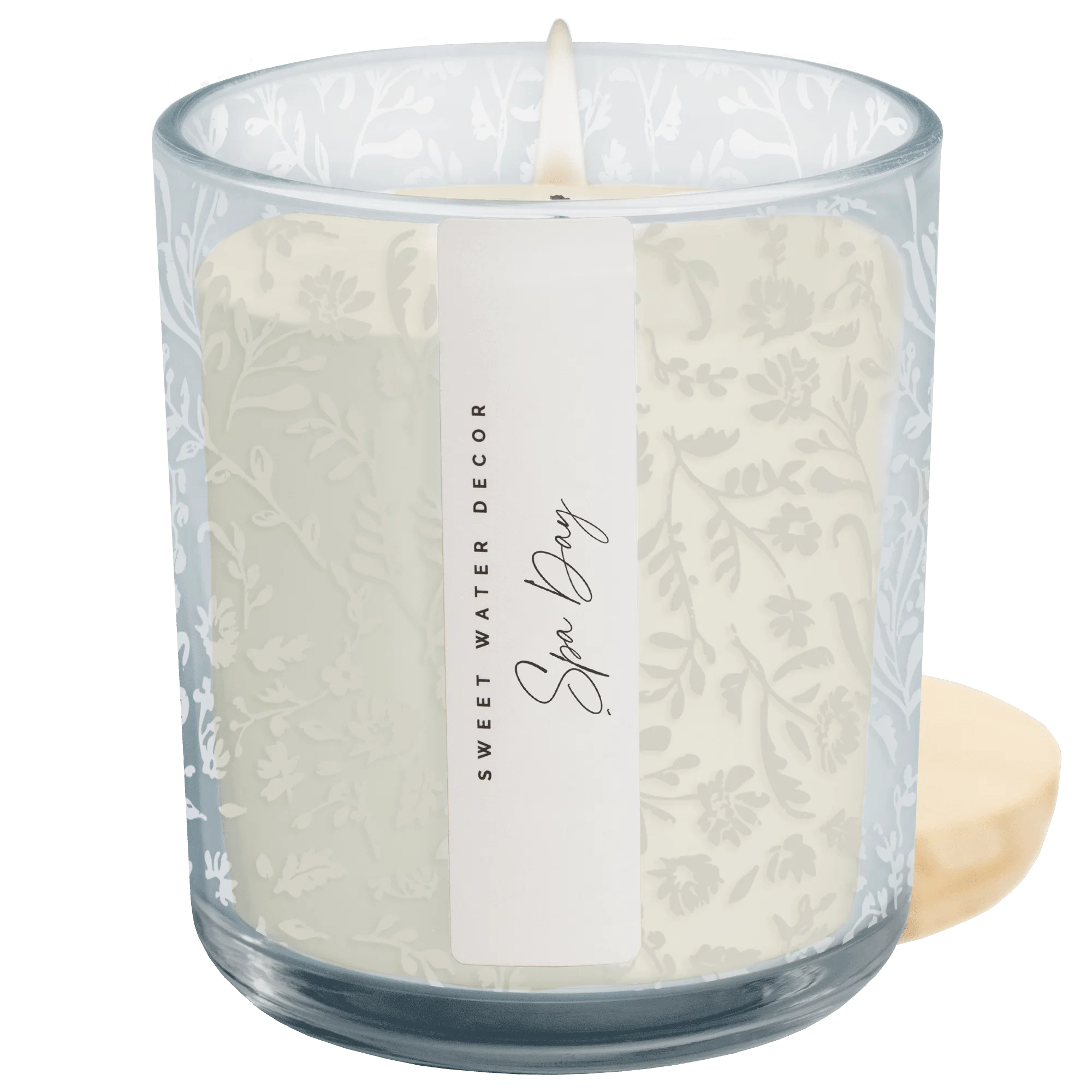 Unique Spa Day Soy Candle - Blue Tinted Glass Jar - 12 oz High-End