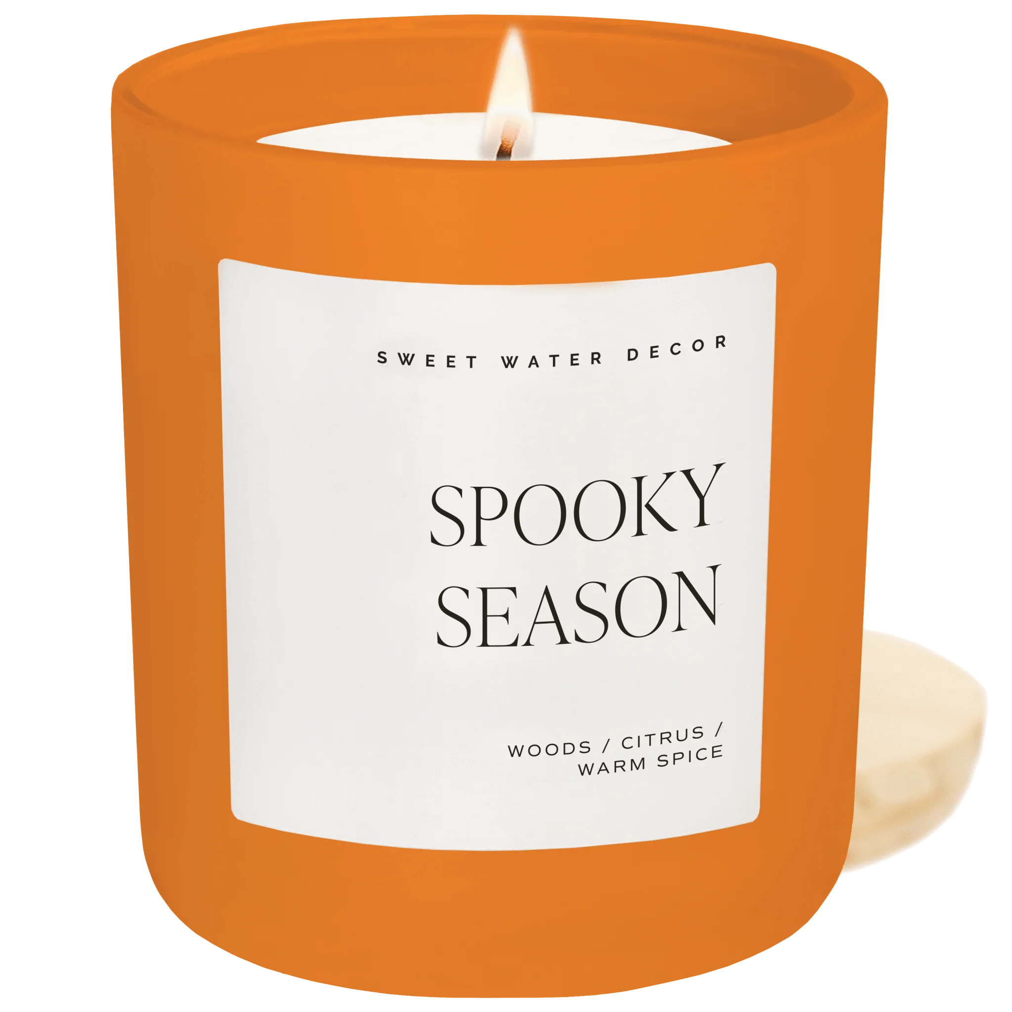 Fast Spooky Season Soy Candle - Orange Matte Jar - 15 oz Cozy Season Relaxed