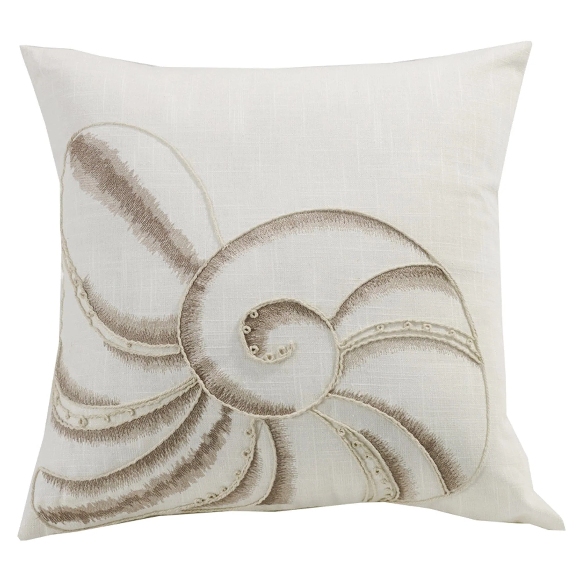 Efficient Newport Seashell Embroidery Throw Pillow Refined