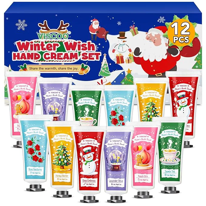 Convenient VISCOO 12 Pack Christmas Hand Cream Gift Set Pure