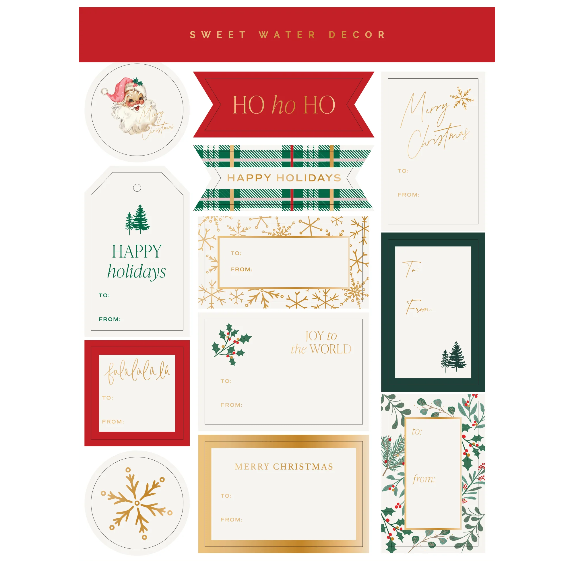 Breathable Holiday Classic Gift Tags Set
