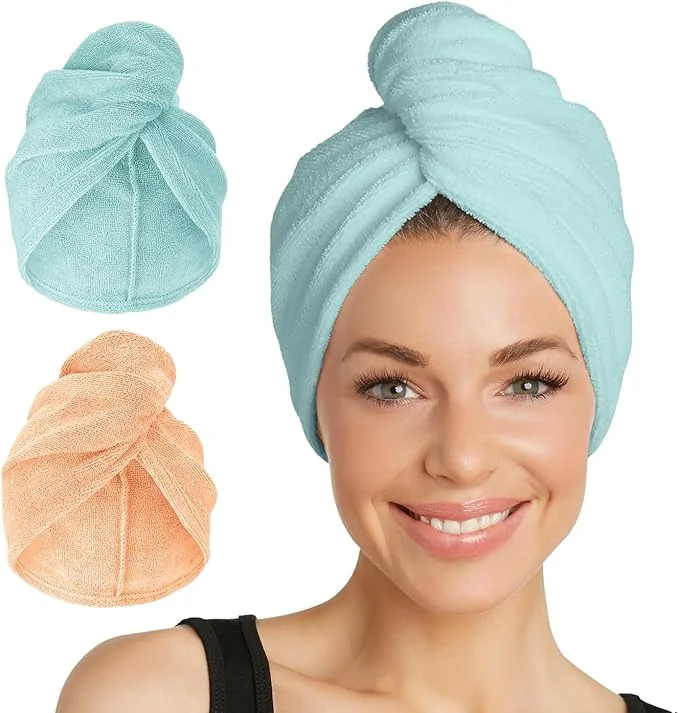 Lightweight Turbie Twist 2-Pack Microfiber Hair Towel Professional