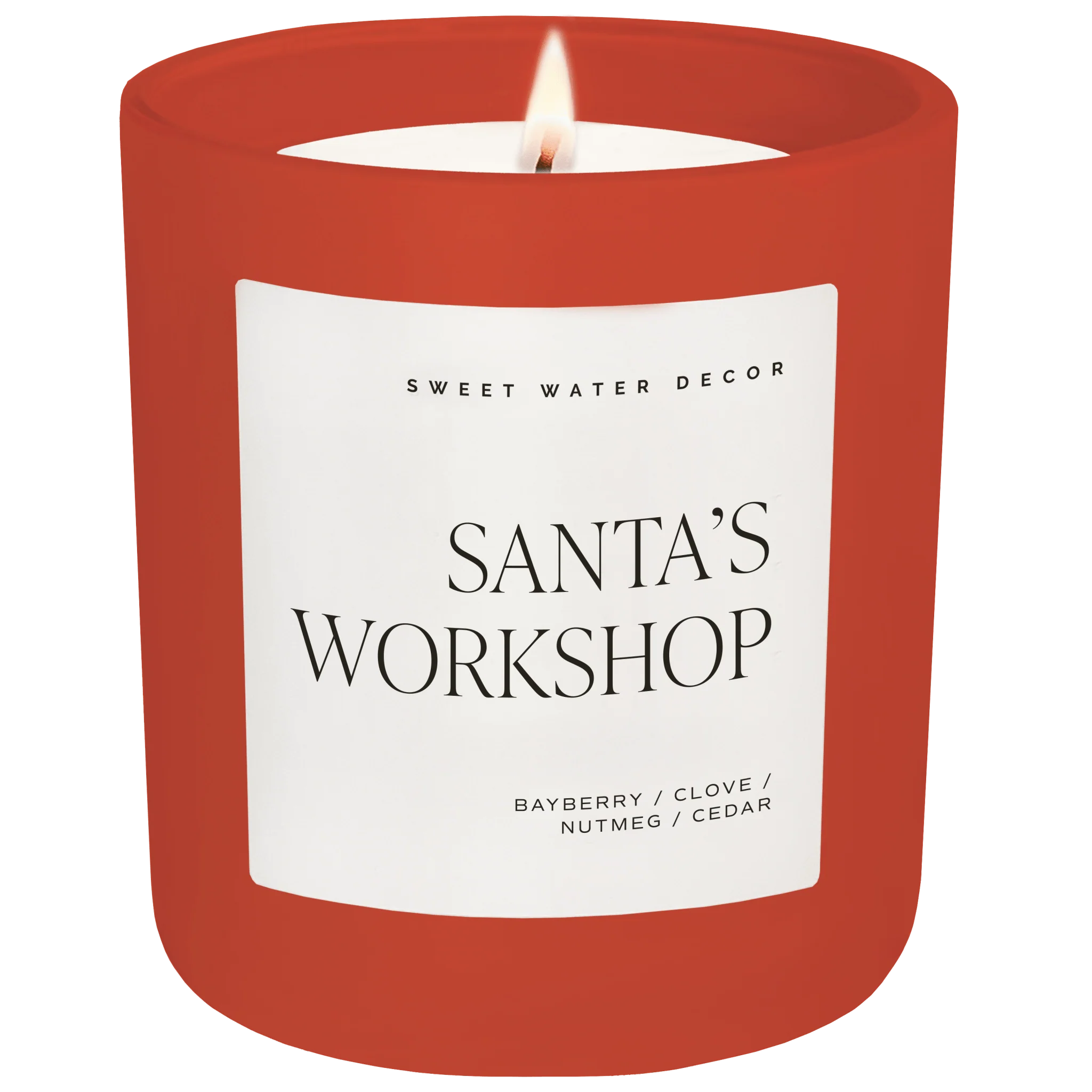 Stylish Santa 39 s Workshop Soy Candle - Red Matte Jar - 15 oz Merry and Bright Long-Lasting