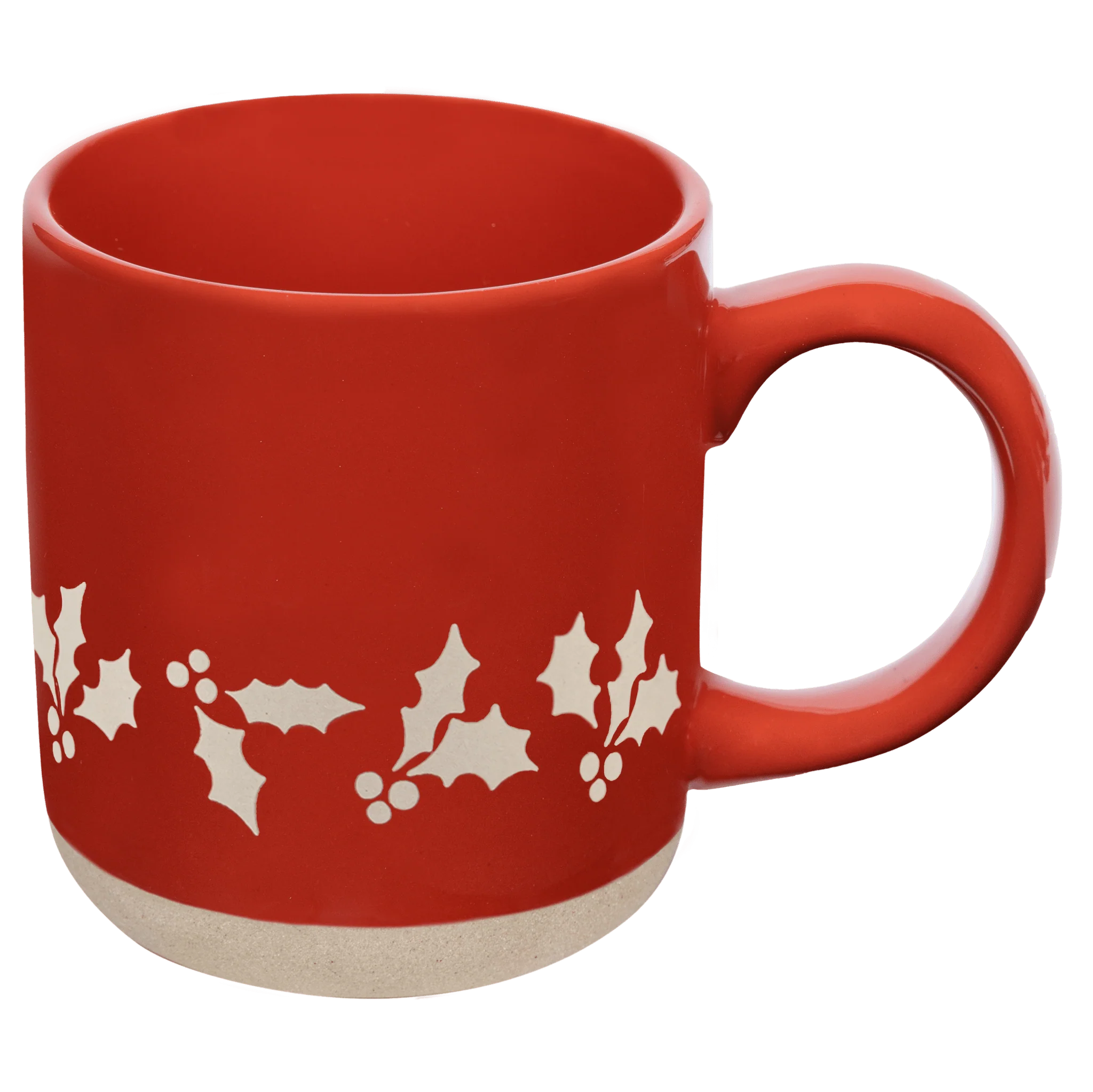 Elite Holly 14 oz Red Stoneware Coffee Mug Contemporary