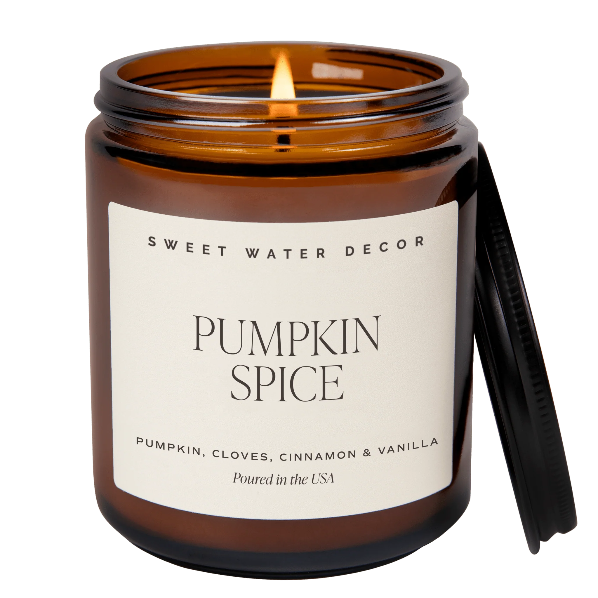 Premium Material Pumpkin Spice Soy Candle 9oz. Amber Jar High-Quality