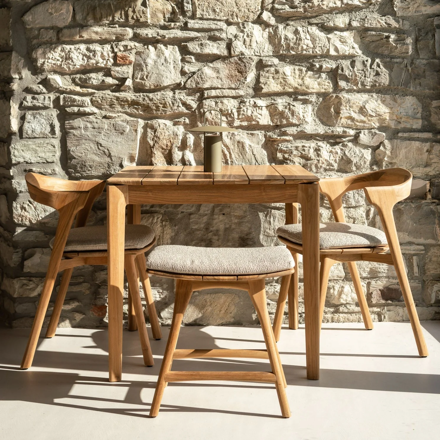 Soft Osso outdoor stool cushion - Off White fabric Artisan