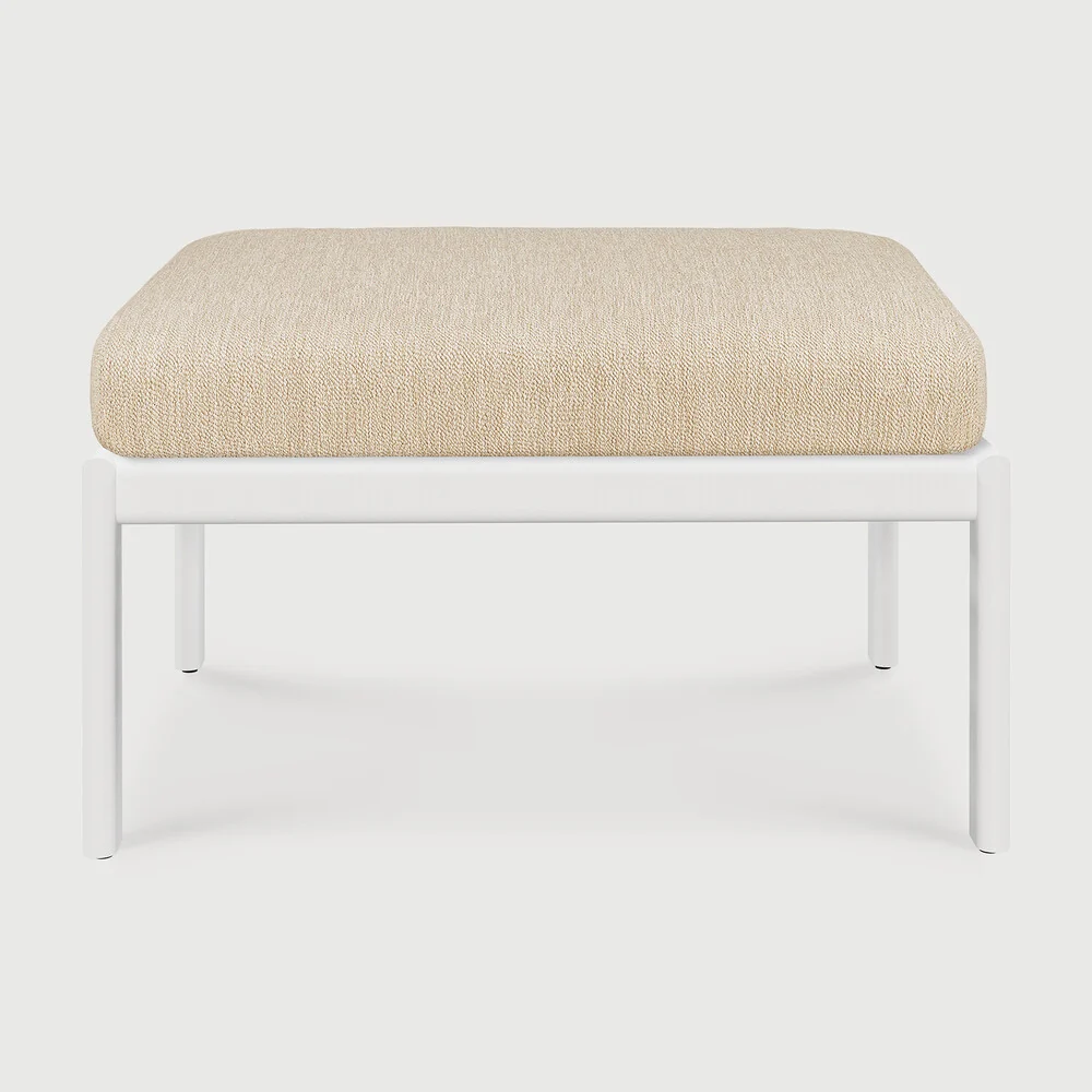 Flexible Jack outdoor footstool - aluminium - white - Natural fabric Selected