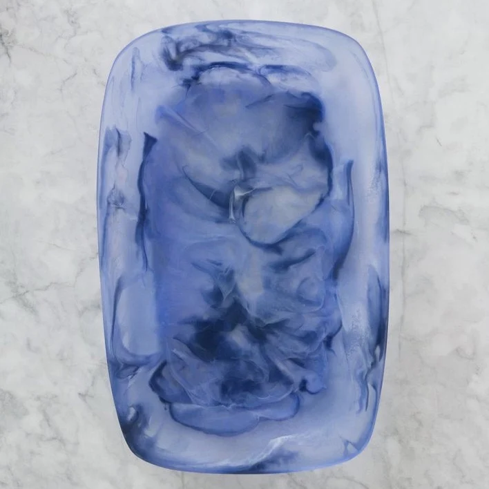Breathable Handmade Resin Tray Azul Medium Safe