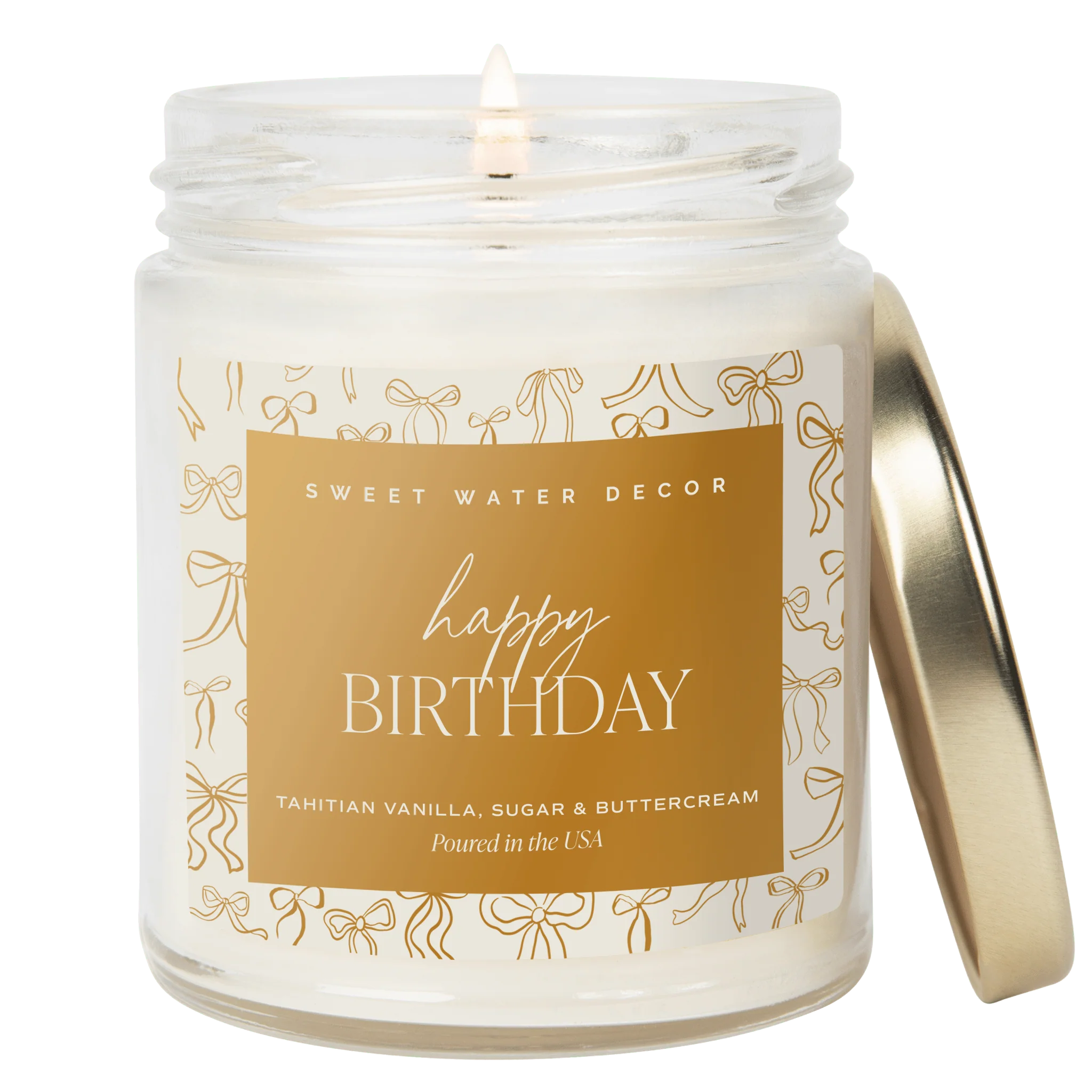 Refined Happy Birthday Soy Candle - Clear Patterned Jar - 9 oz Trendy