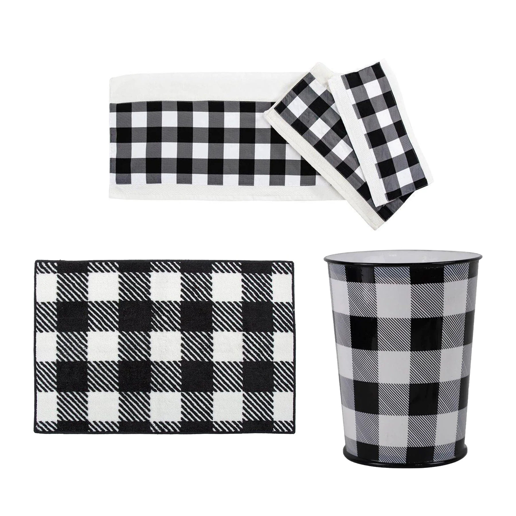 Easy-to-Use Camille Buffalo Check Bathroom Lifestyle Set 5 Pc Versatile