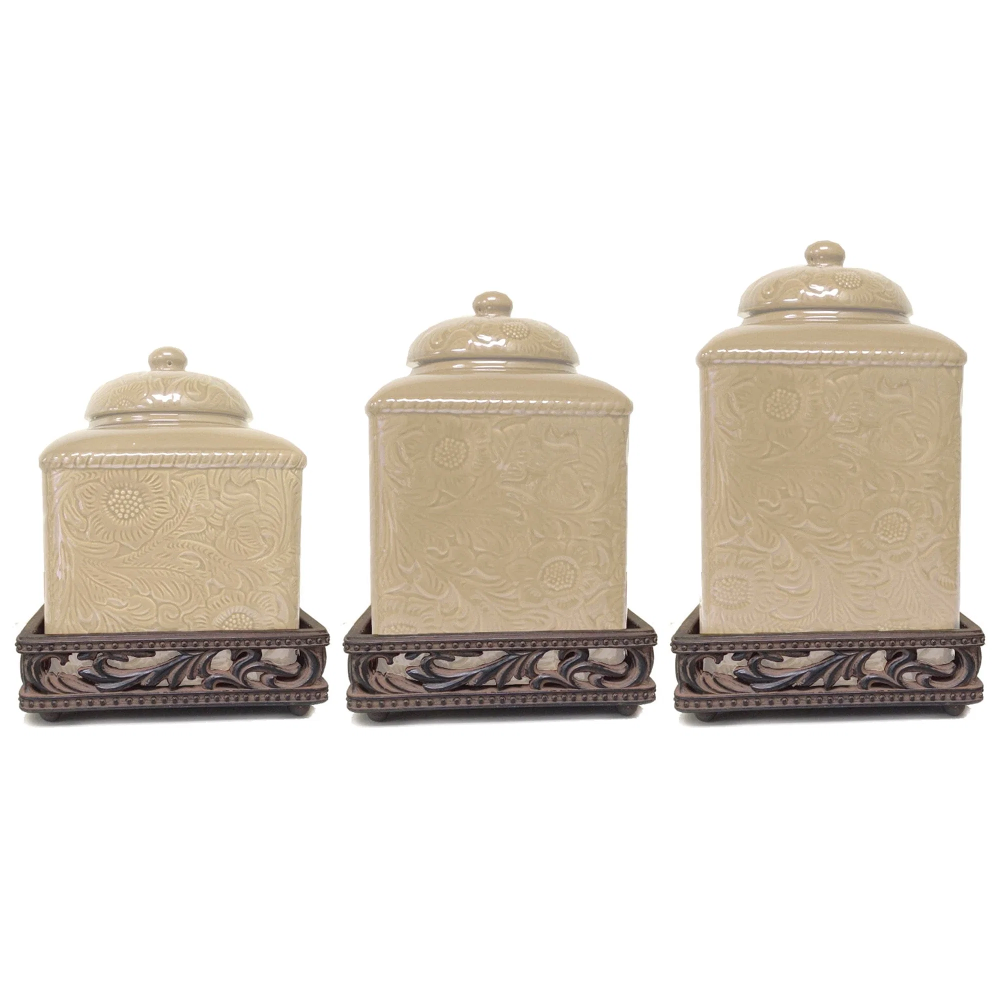 Professional Savannah Canister amp Base Set 6 Pc Verified