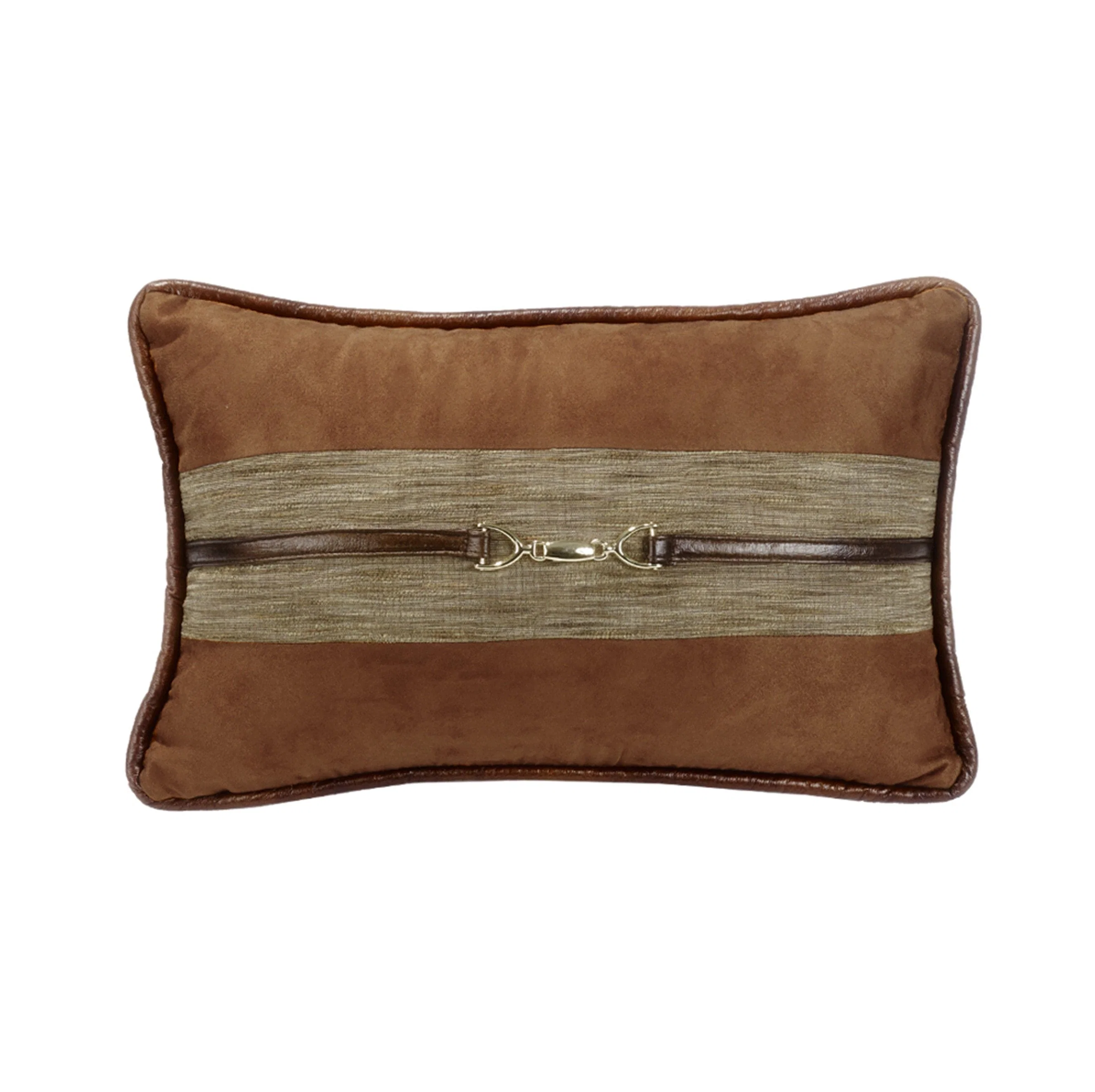 Highland Lodge Suede Buckle Detailed Lumbar Pillow Luxury