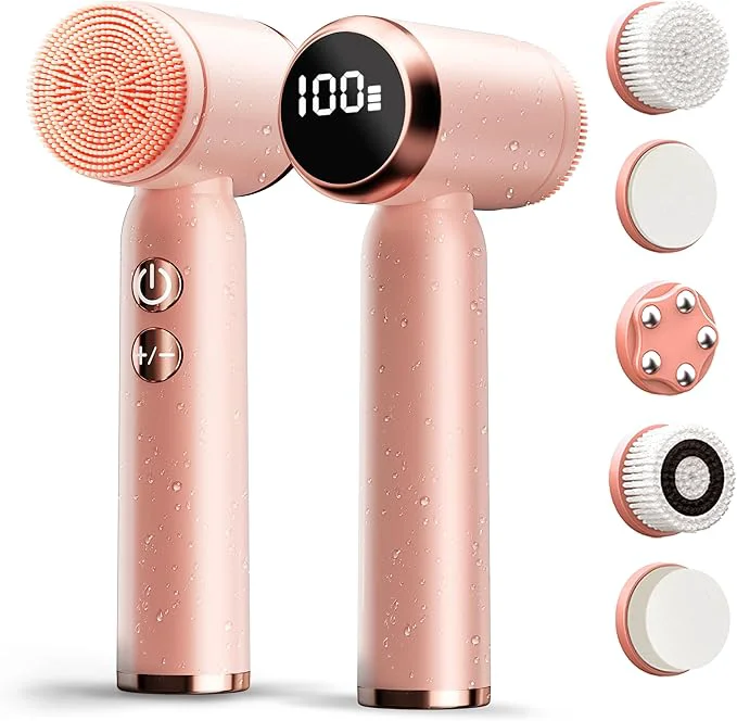 Functional Electric Face Scrubber with Led Display Facial Cleansing Brush Environmentally Friendly