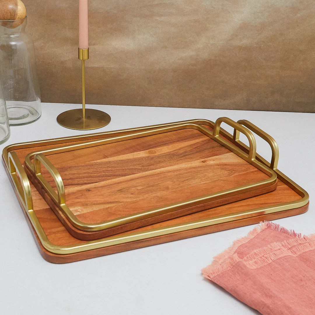 Minimalist Mariposa Tray set of 2 Natural