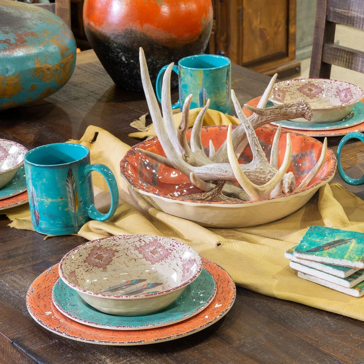 Safe Feather Melamine Dinnerware Set 14 Pc Responsible