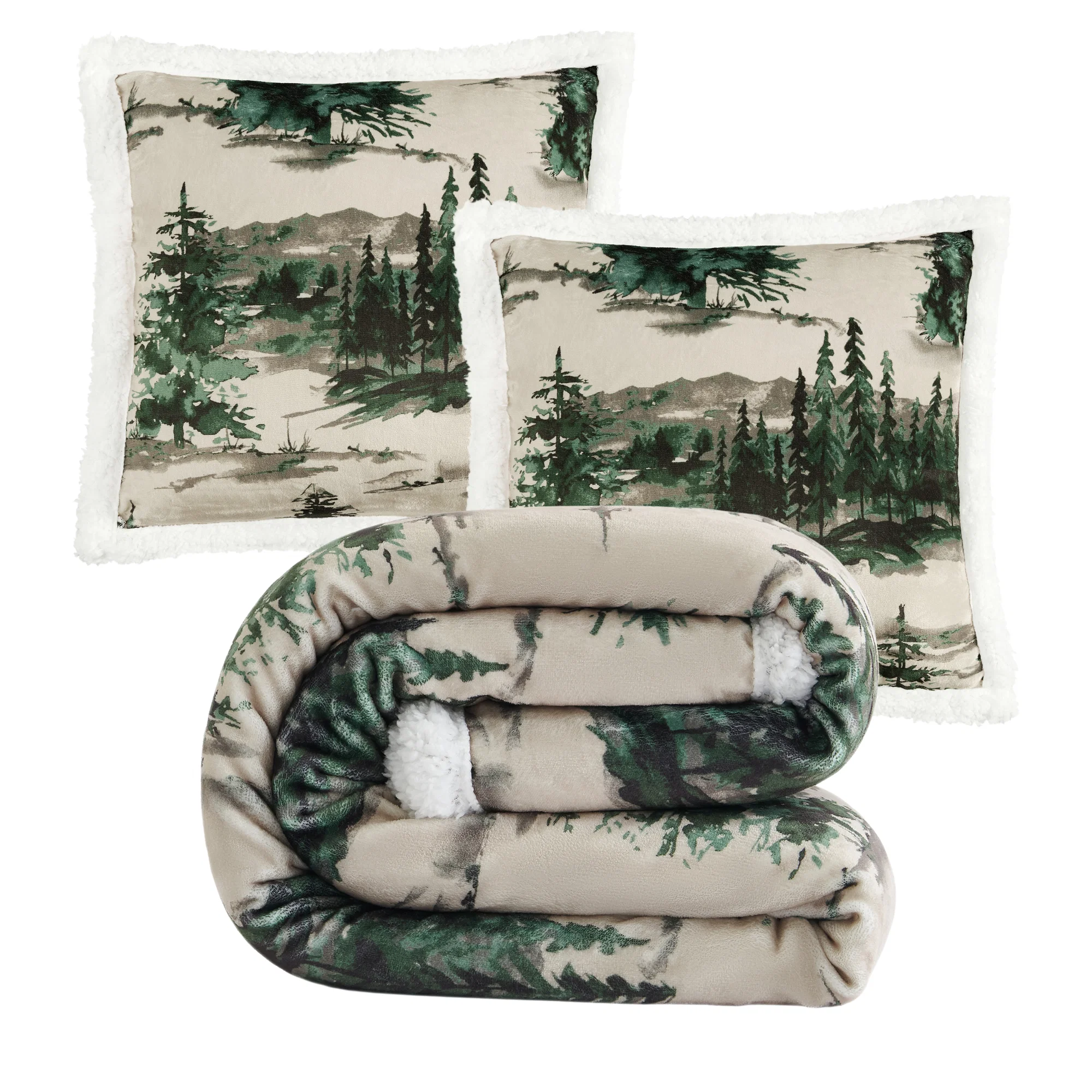 Casual Joshua Campfire Sherpa Throw Set 3 Pc Practical