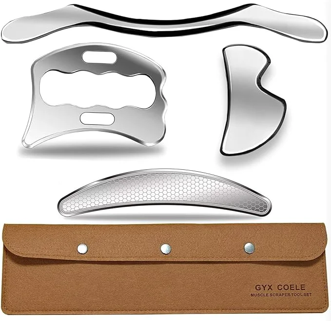 Original 4 in 1 Professional Muscle Scraper Tool Set Stainless Steel gua sha IASTM Tools Exceptional