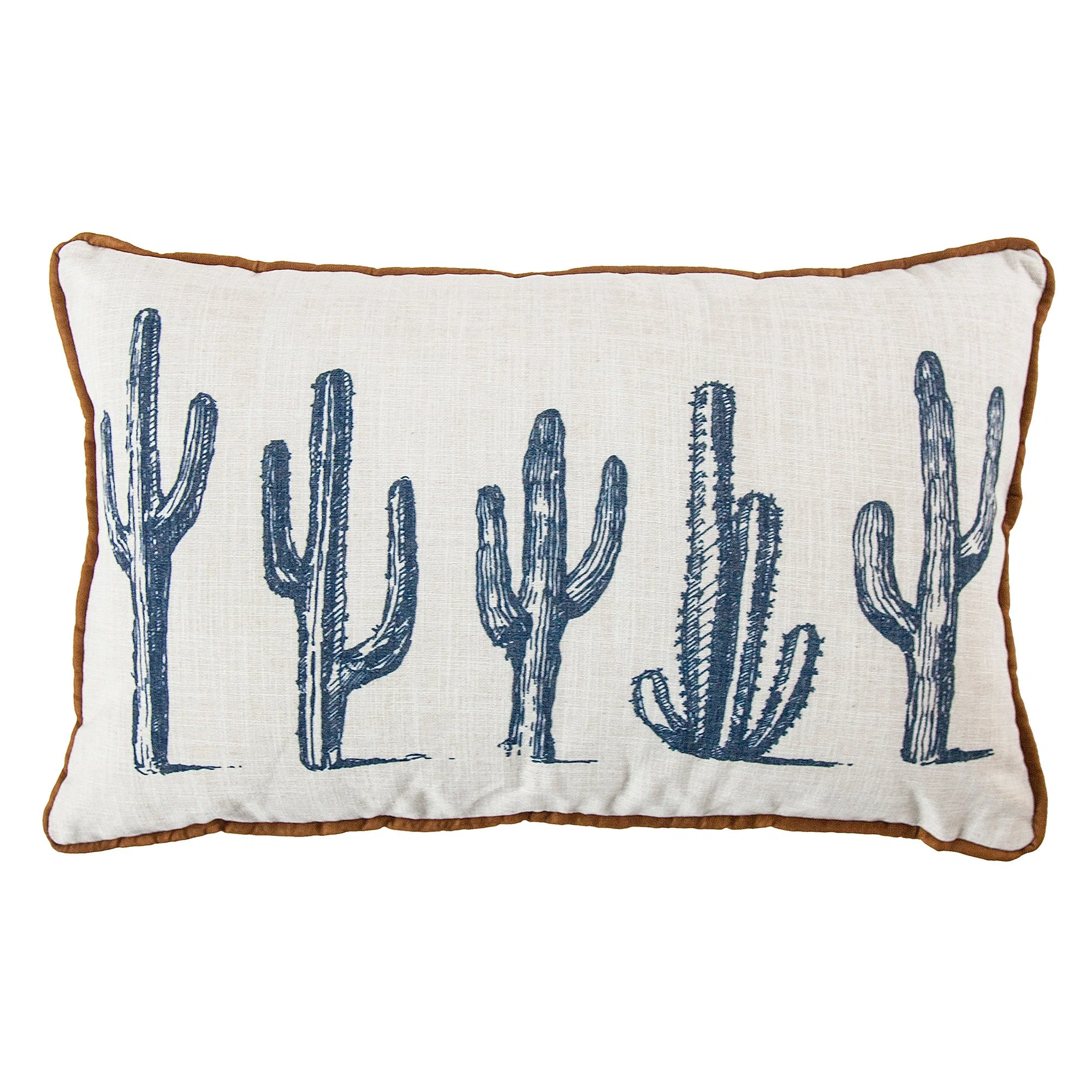Convenient 5-Cactus Linen Lumbar Pillow User-Friendly