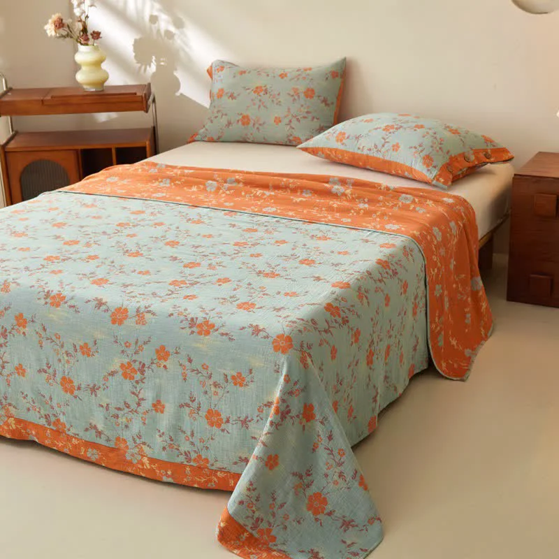 Powerful Ownkoti Floral amp Branch Cotton Double Gauze Bedspread High-Performance