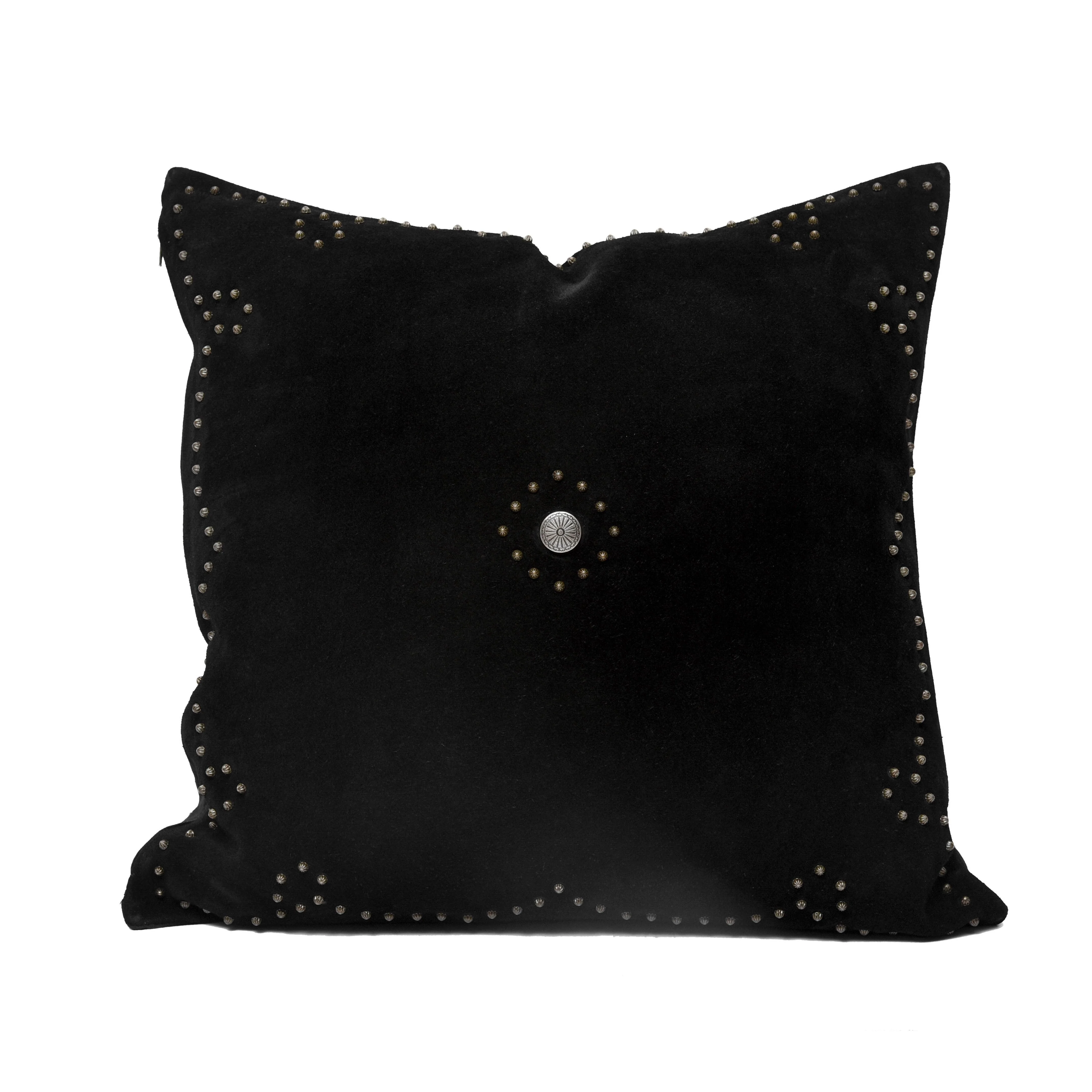 Soft Western Suede Antique Silver Concho amp Studded Pillow Sustainable