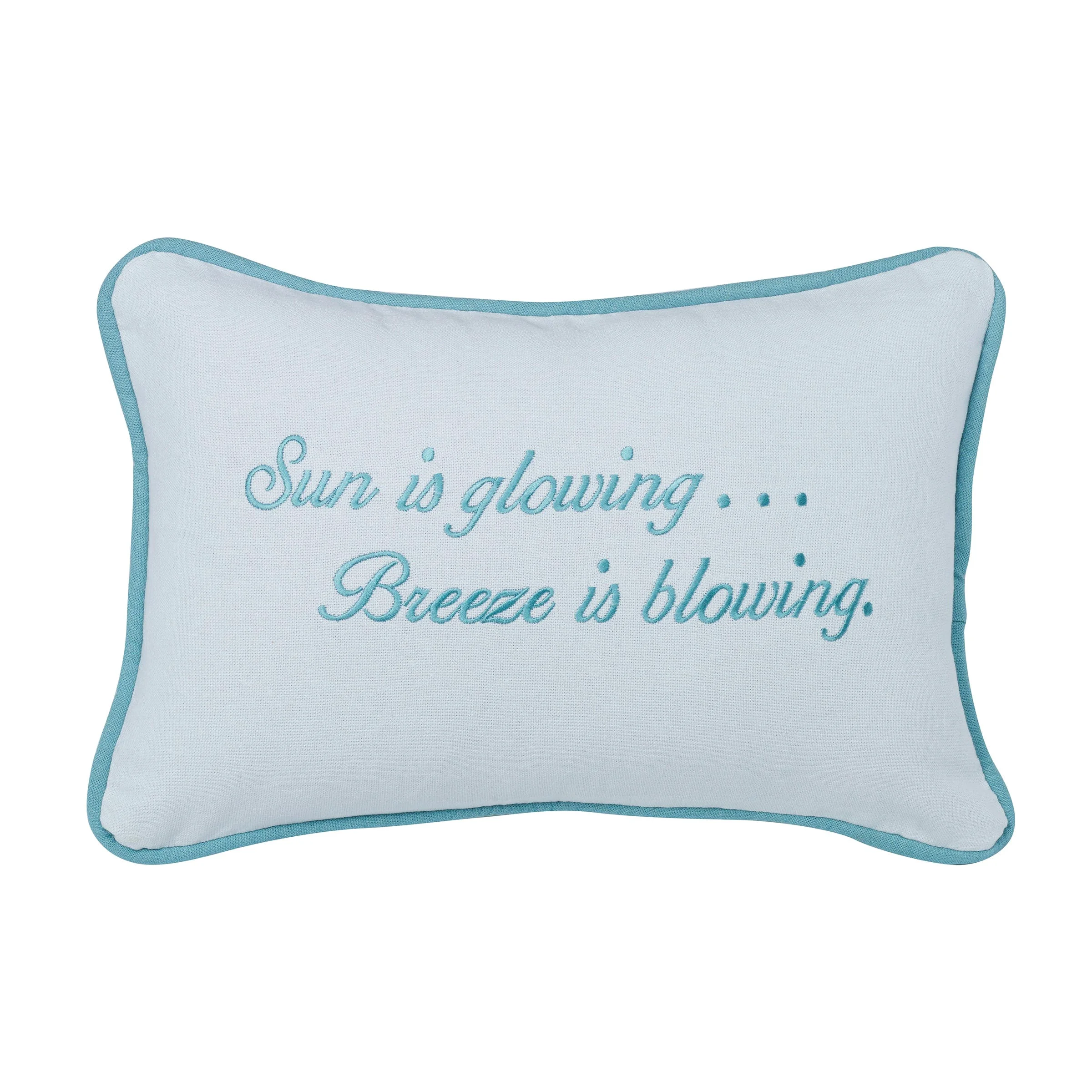 Original Embroidered quot Sun is glowing. Breeze is blowing quot Pillow High-Quality