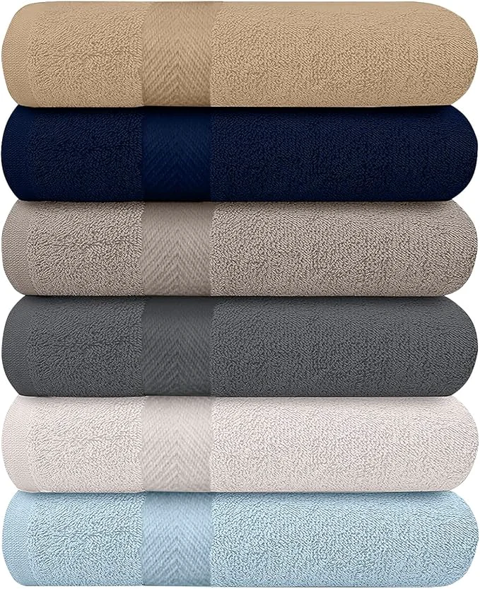 Practical KAHAF Collection 6-Pack Bath Towels High-Performance