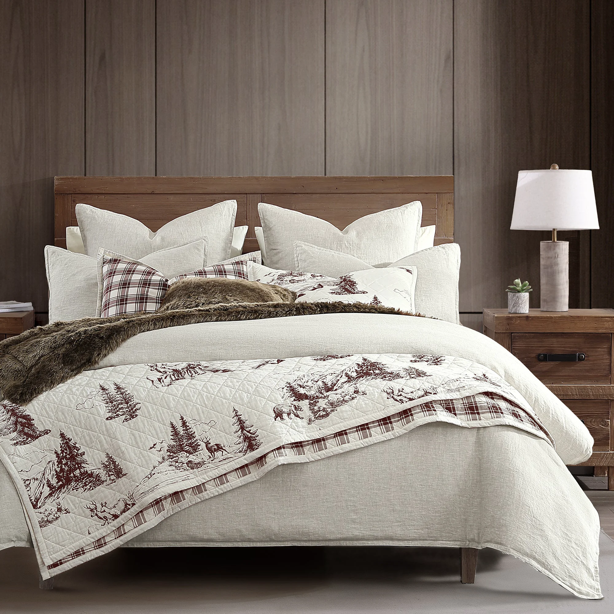 Pure White Pine Reversible Quilt Set 2 Pc Outstanding