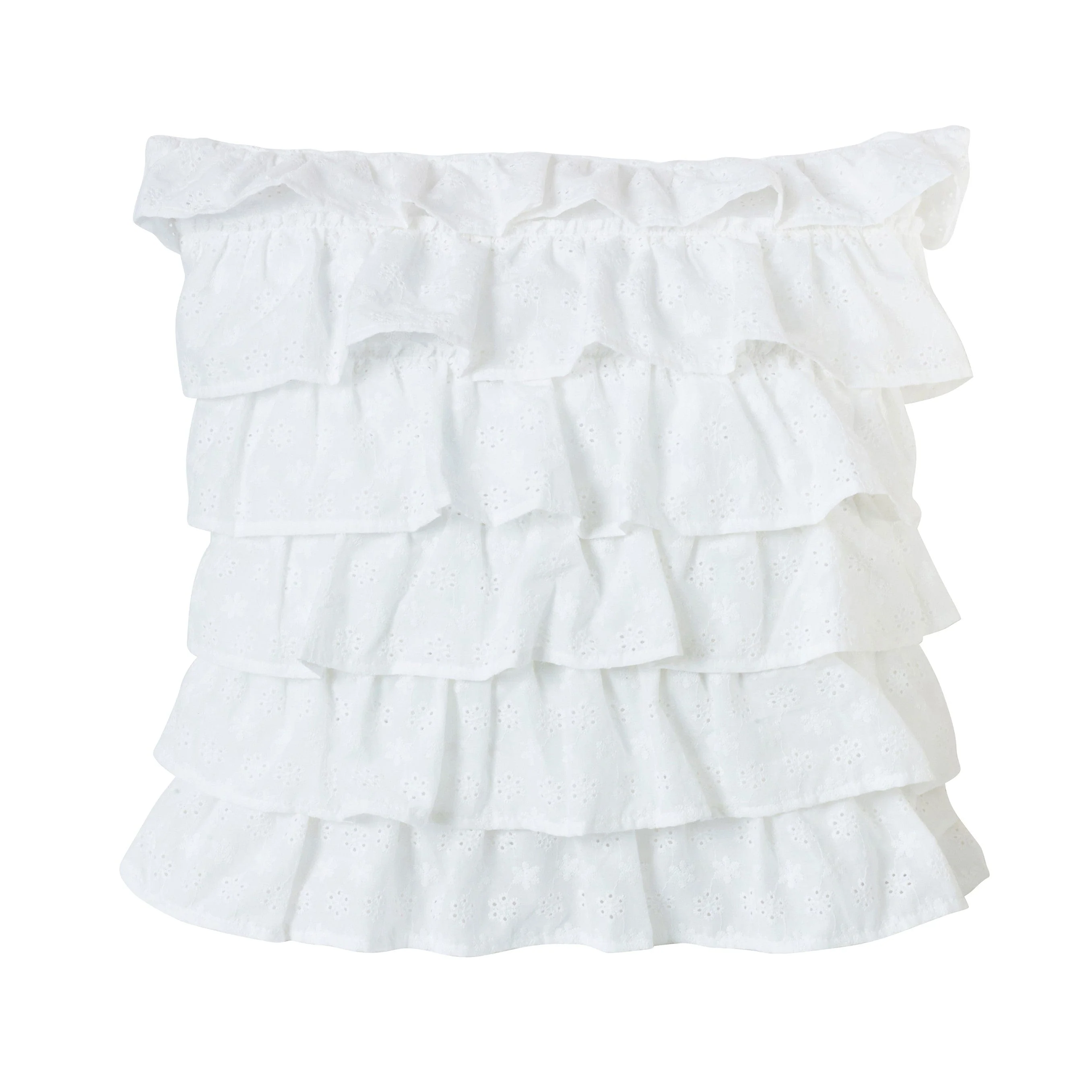 Environmentally Friendly Salado Tiered Ruffled Eyelet Pillow Prestigious