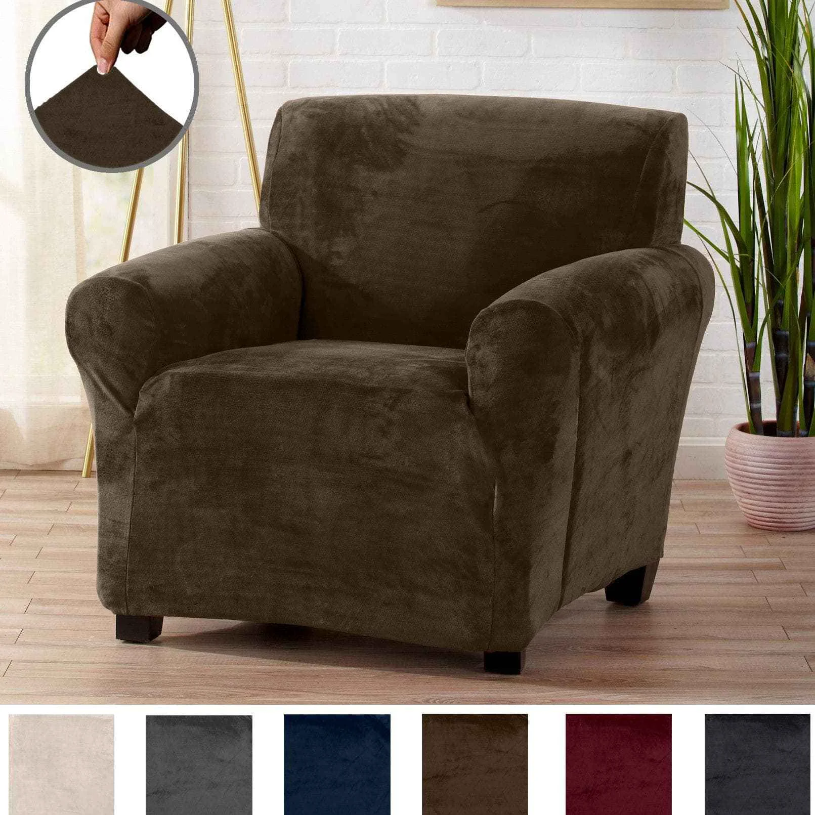 Casual Velvet Stretch Slipcover - Gale Collection Practical