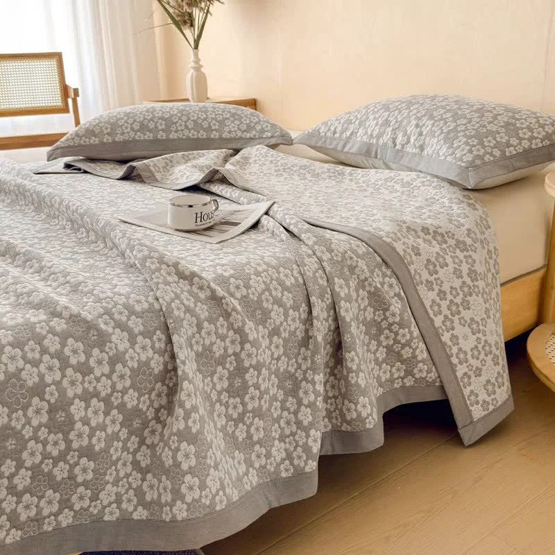 Safe Ownkoti Cotton Cherry Blossom Muslin Quilt Blanket Comfortable