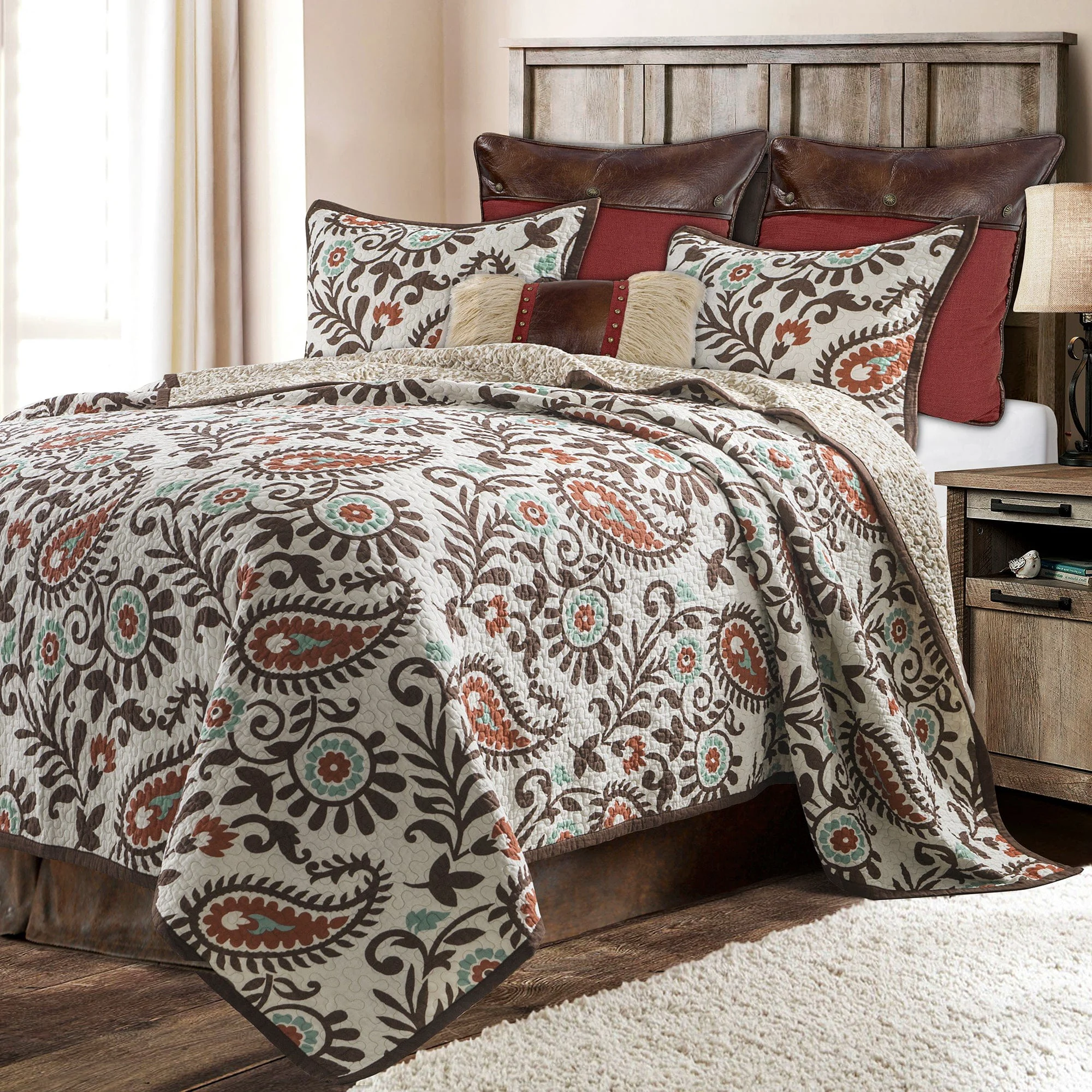Original Rebecca Paisley Reversible Quilt Set 2 Pc Effective