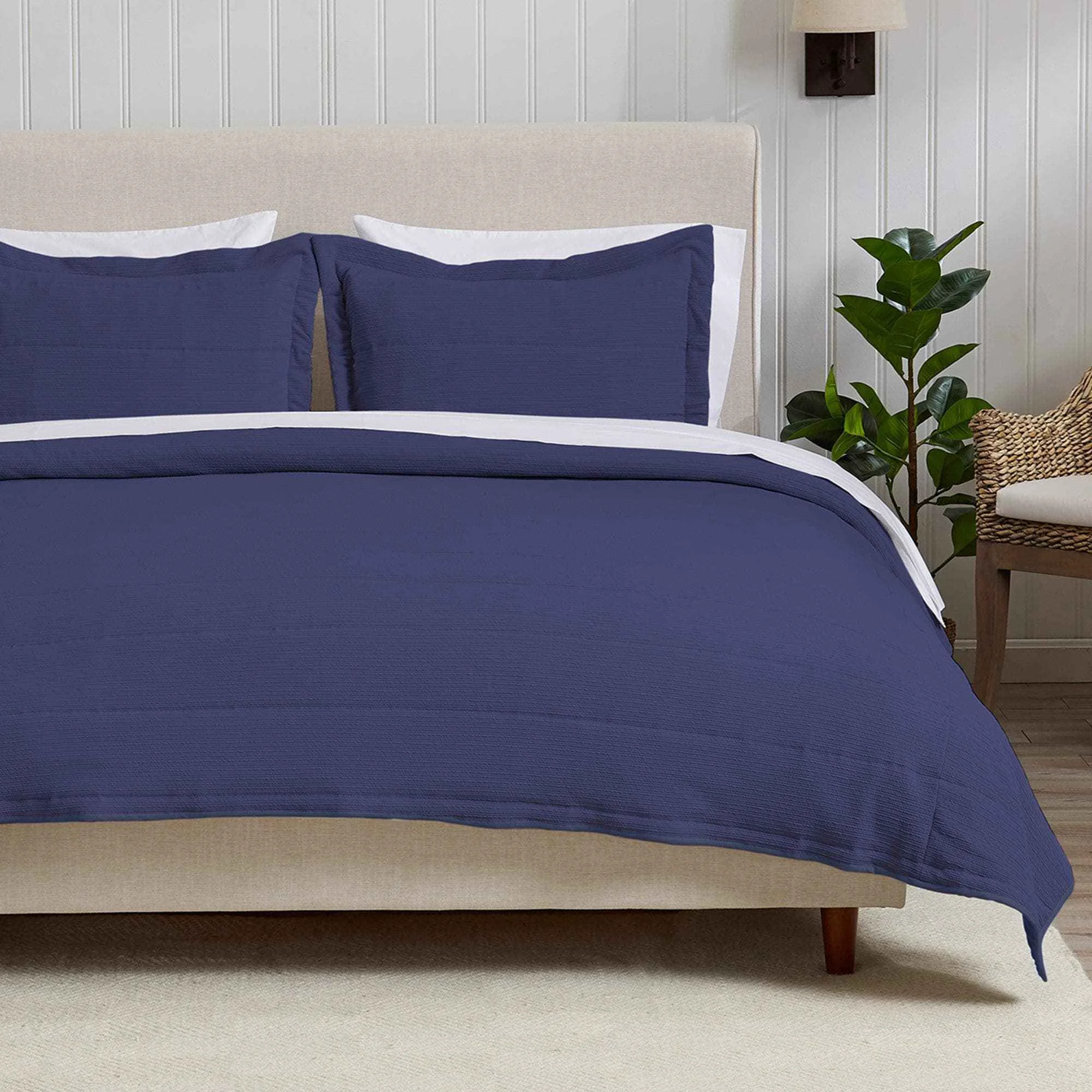 Responsible 3 Piece Textured Striped Quilt Set - Ellie Collection Contemporary