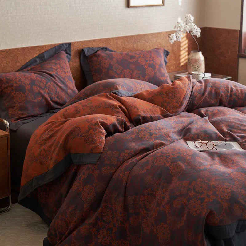 Crafted Ownkoti Vintage Floral Cotton Double Gauze Bedding 4PCS Efficient
