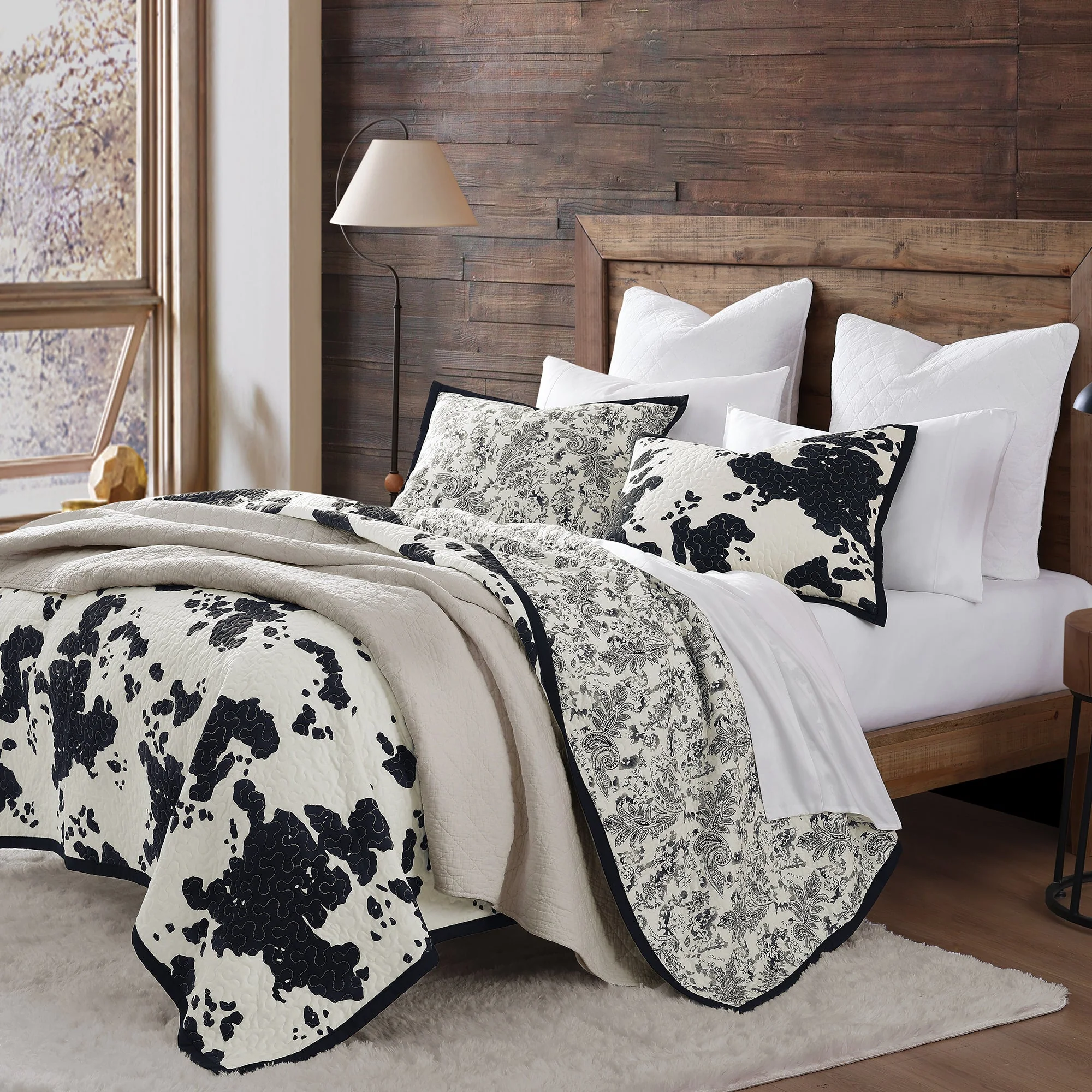 Superior Elsa Cowhide Reversible Quilt Set 2 Pc Verified